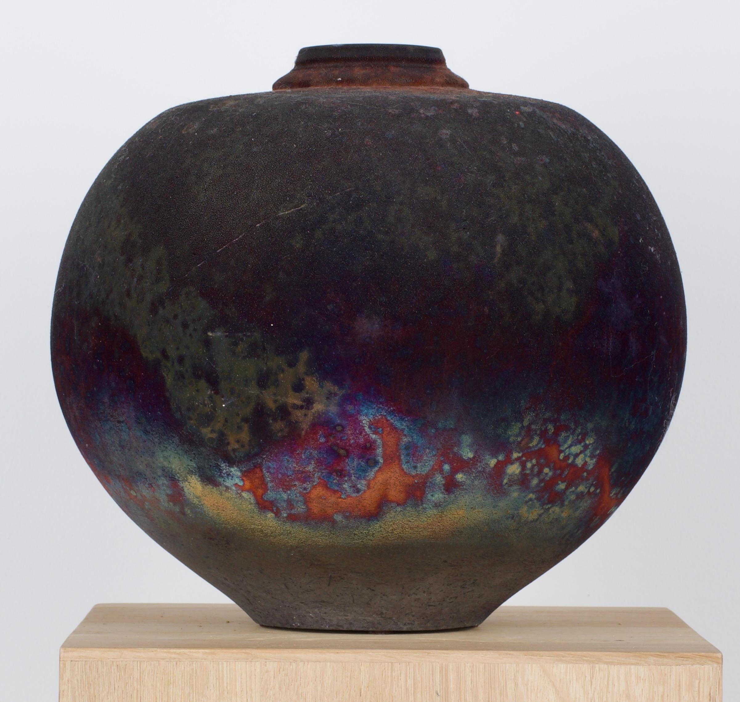 Raku Ceramic Vessel Vase by Bob Green In condizioni buone in vendita a Bonita Springs, FL