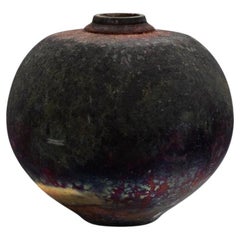 Raku Ceramic Vessel Vase by Bob Green