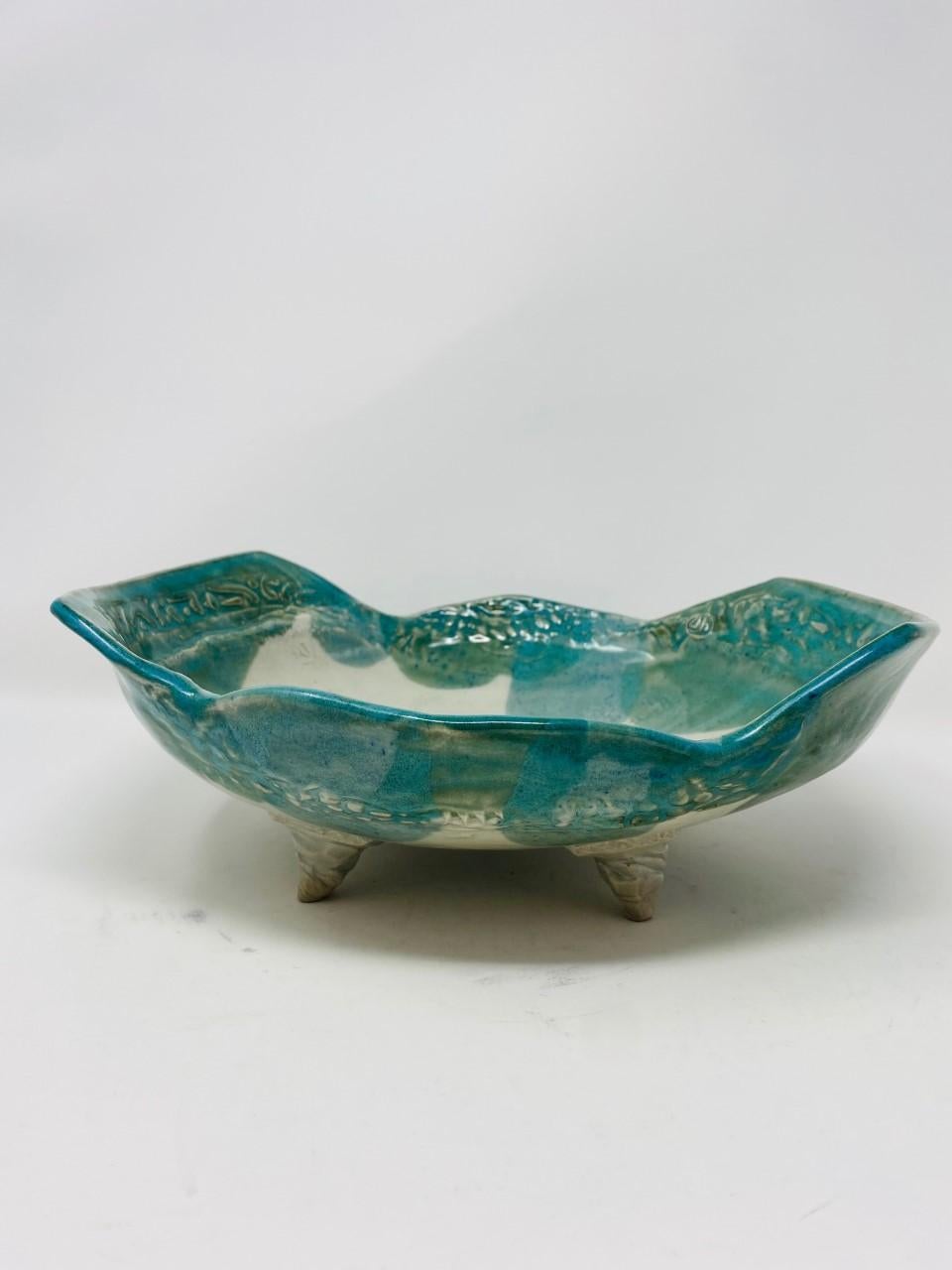 Raku Fired Ceramic Island Bowl by Jerome Heck For Sale 2
