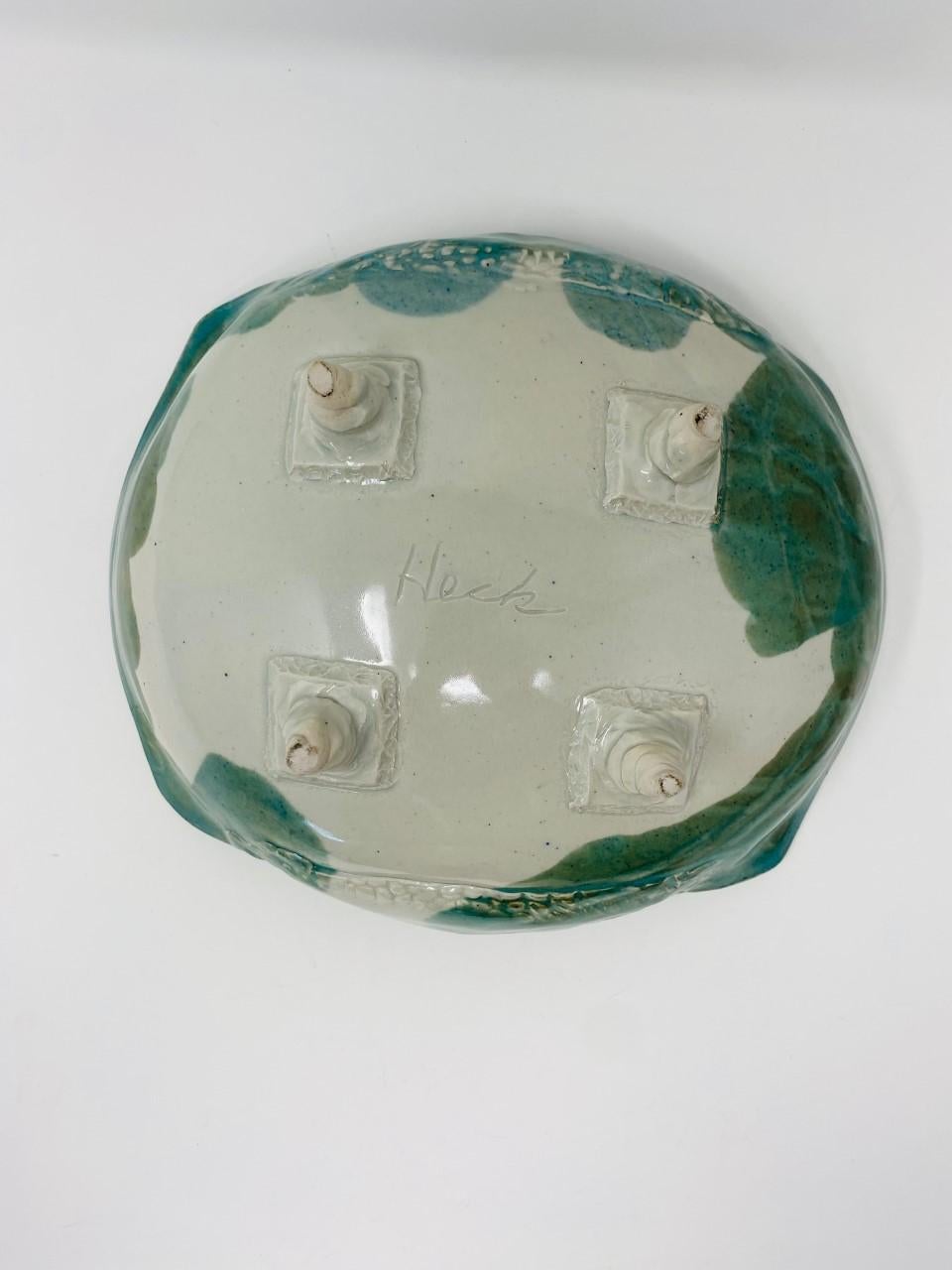 American Raku Fired Ceramic Island Bowl by Jerome Heck For Sale