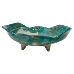 Vintage Raku Fired Ceramic Island Bowl by Jerome Heck