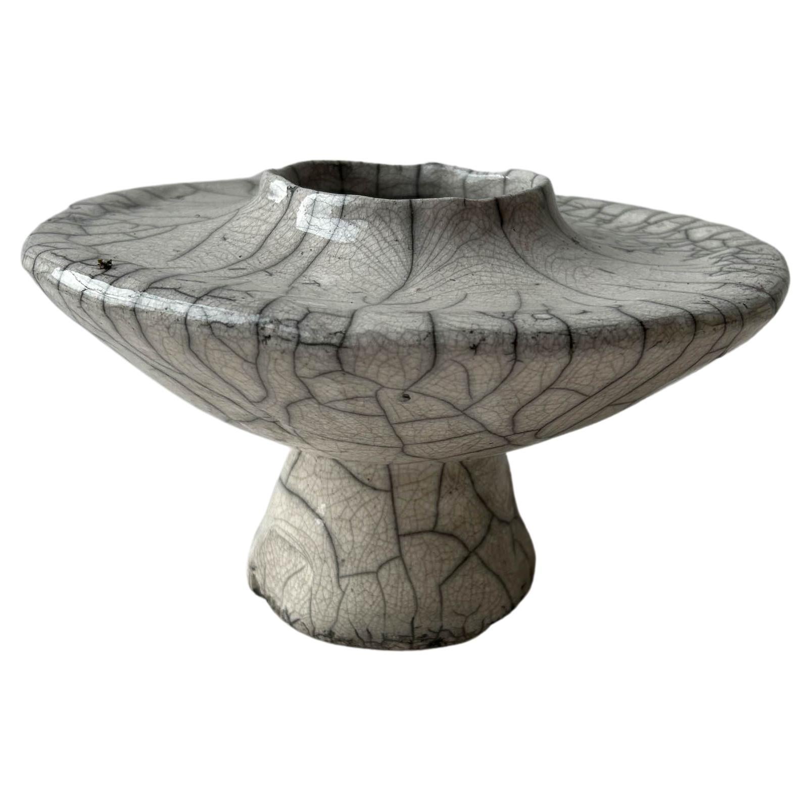 Raku Fired Pedestal Vase