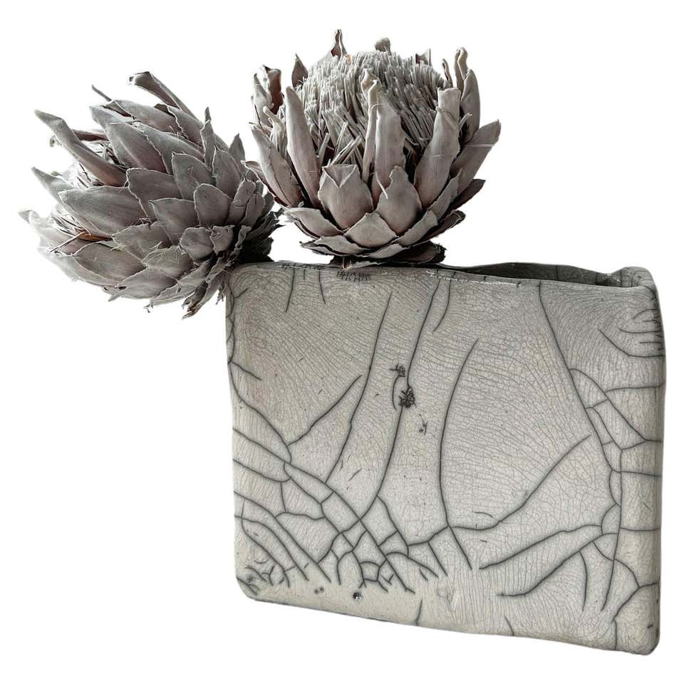 Raku-fired Wabi Sabi Ikebana Vase For Sale at 1stDibs