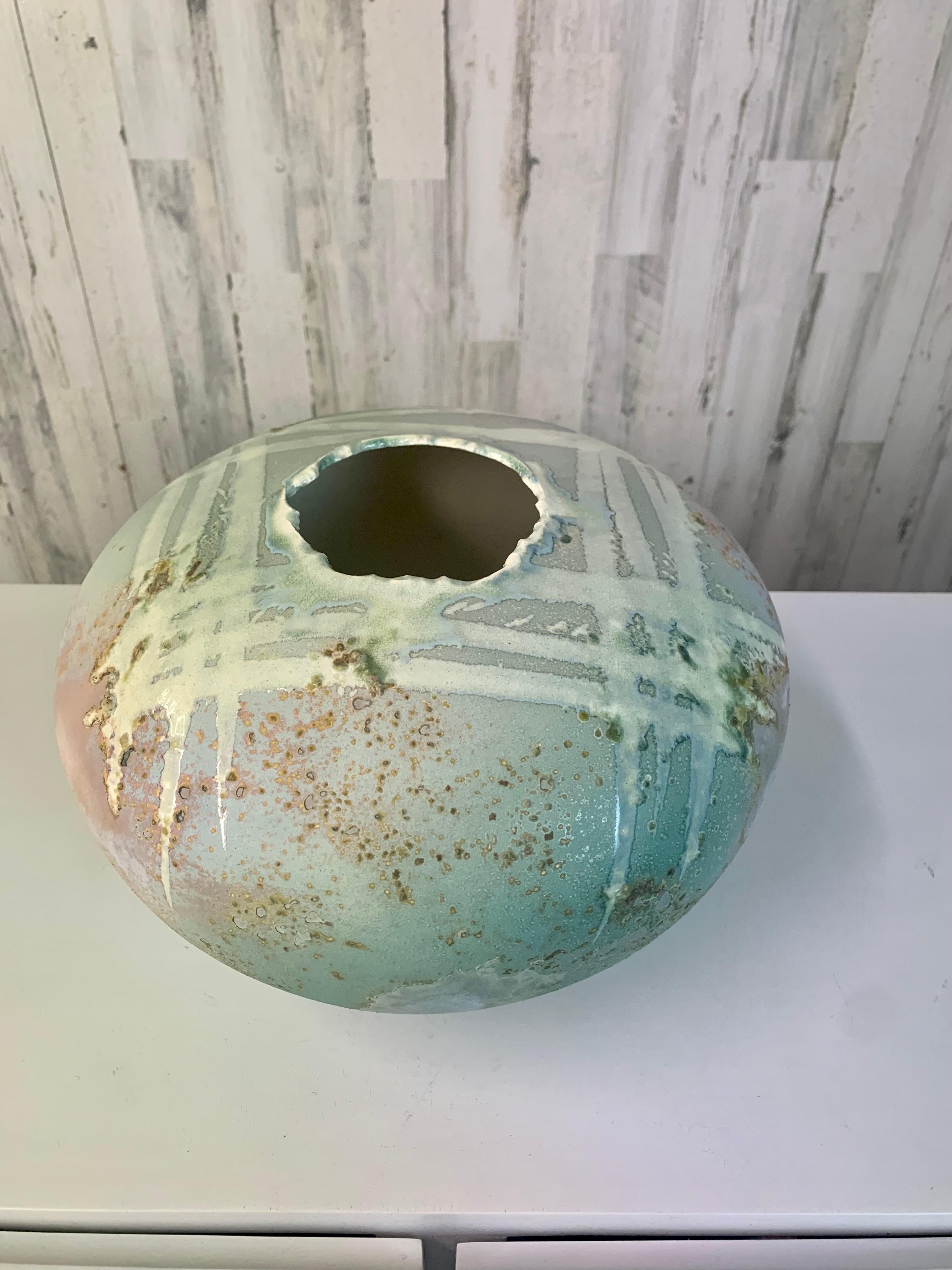 Mid-Century Modern Récipient cuit au raku de Tony Evans Designs en vente