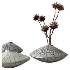 Raku-fired Wabi Sabi Miniature Moon Vase