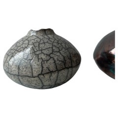 Jarrón de luna en miniatura Wabi Sabi, cocinado en rakú