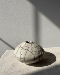 Raku-fired Wabi Sabi Miniature Moon Vase