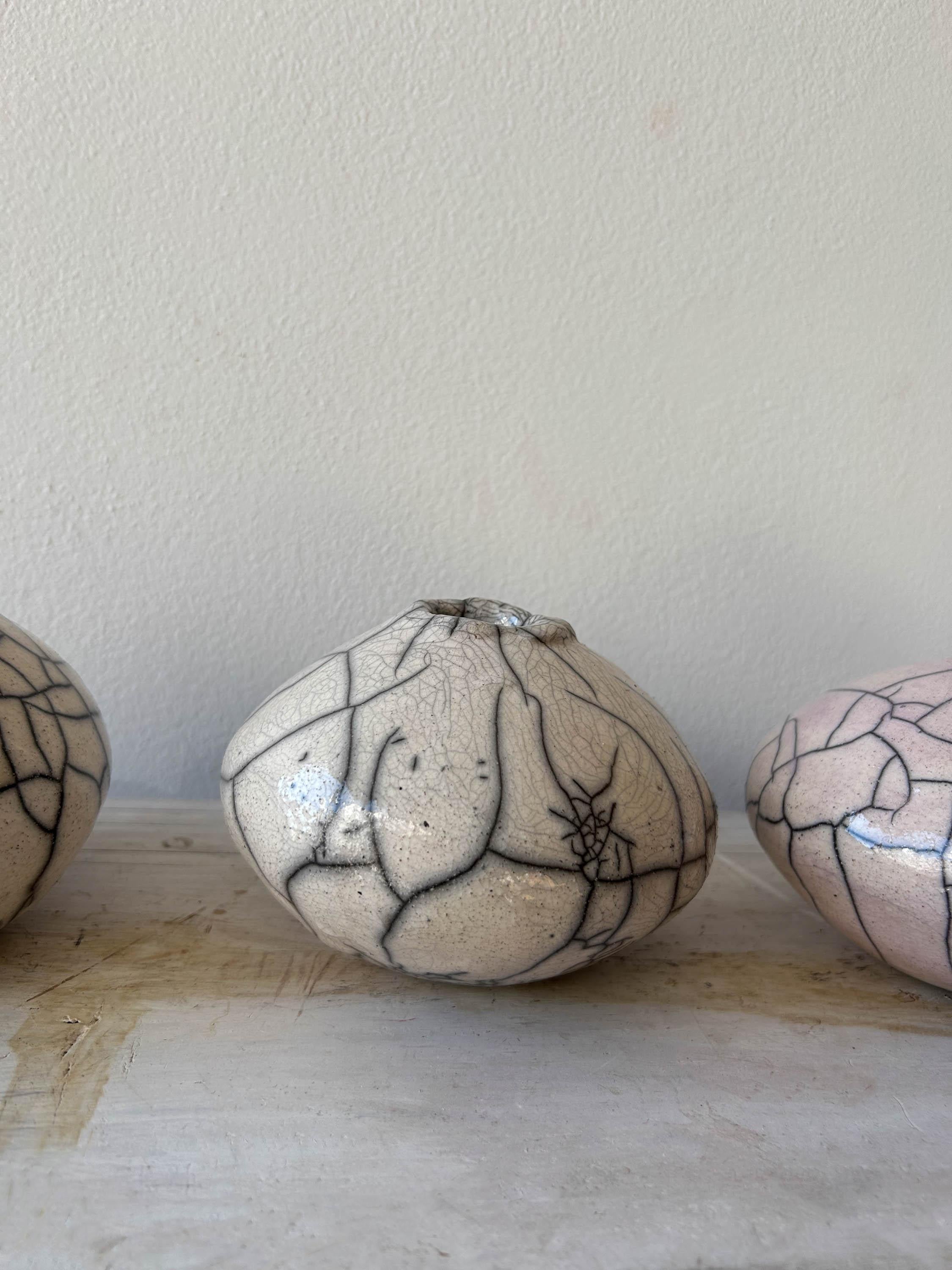 Raku-fired Wabi Sabi Miniature Moon Vase 1