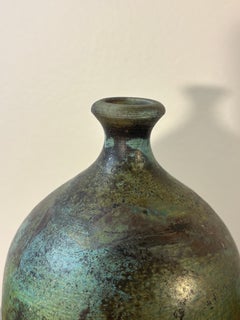 Large Vintage American Studio Ceramic Raku Bud Vase, 1999