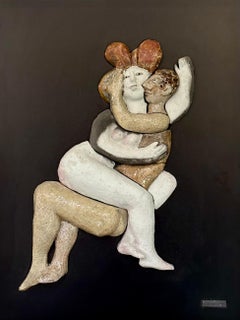 Panneau raku, Delire, Roger Capron, Vallauris 1995