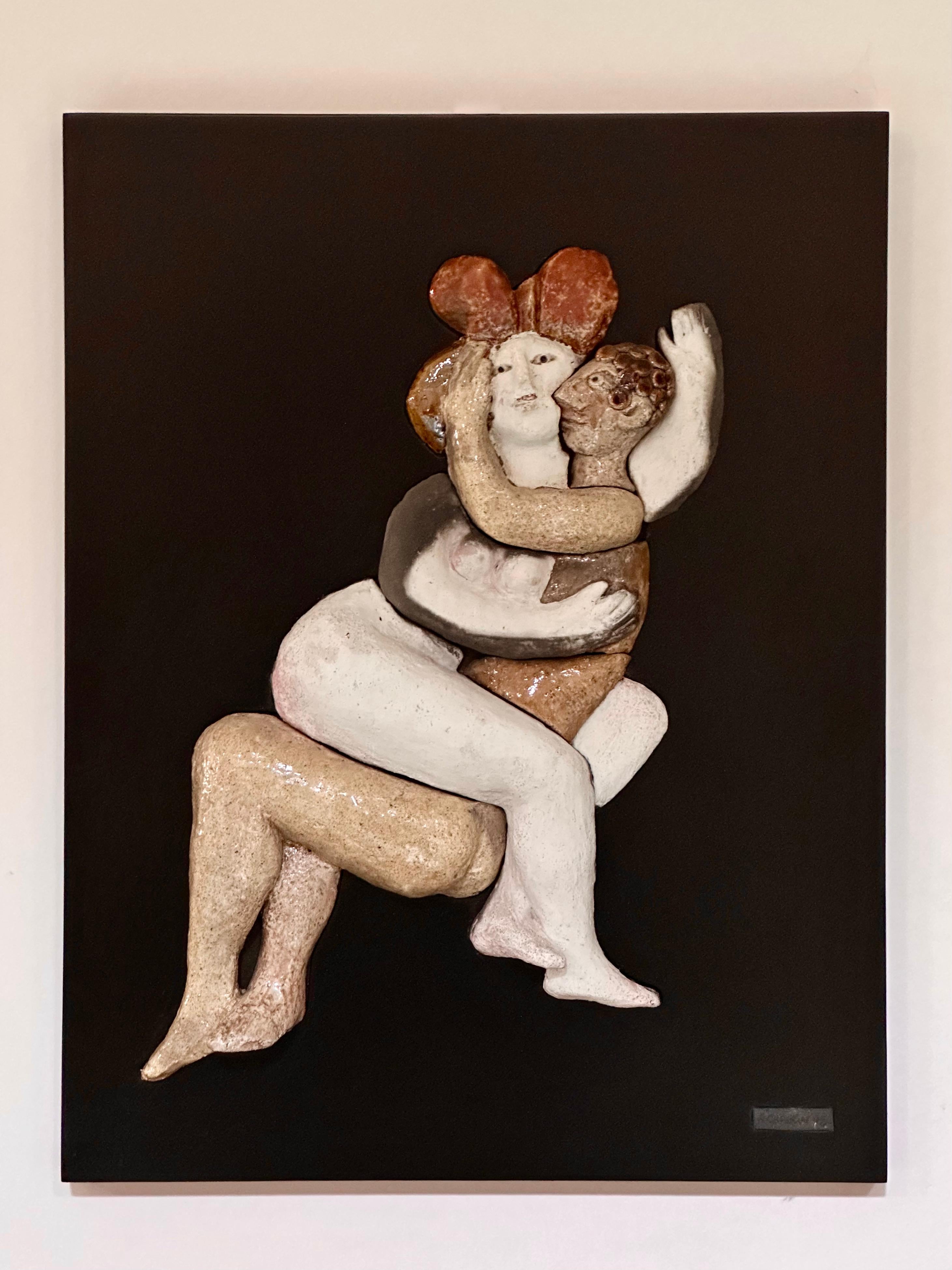 Raku-Tafel, Delire, Roger Capron, Vallauris 1995 (Ende des 20. Jahrhunderts) im Angebot