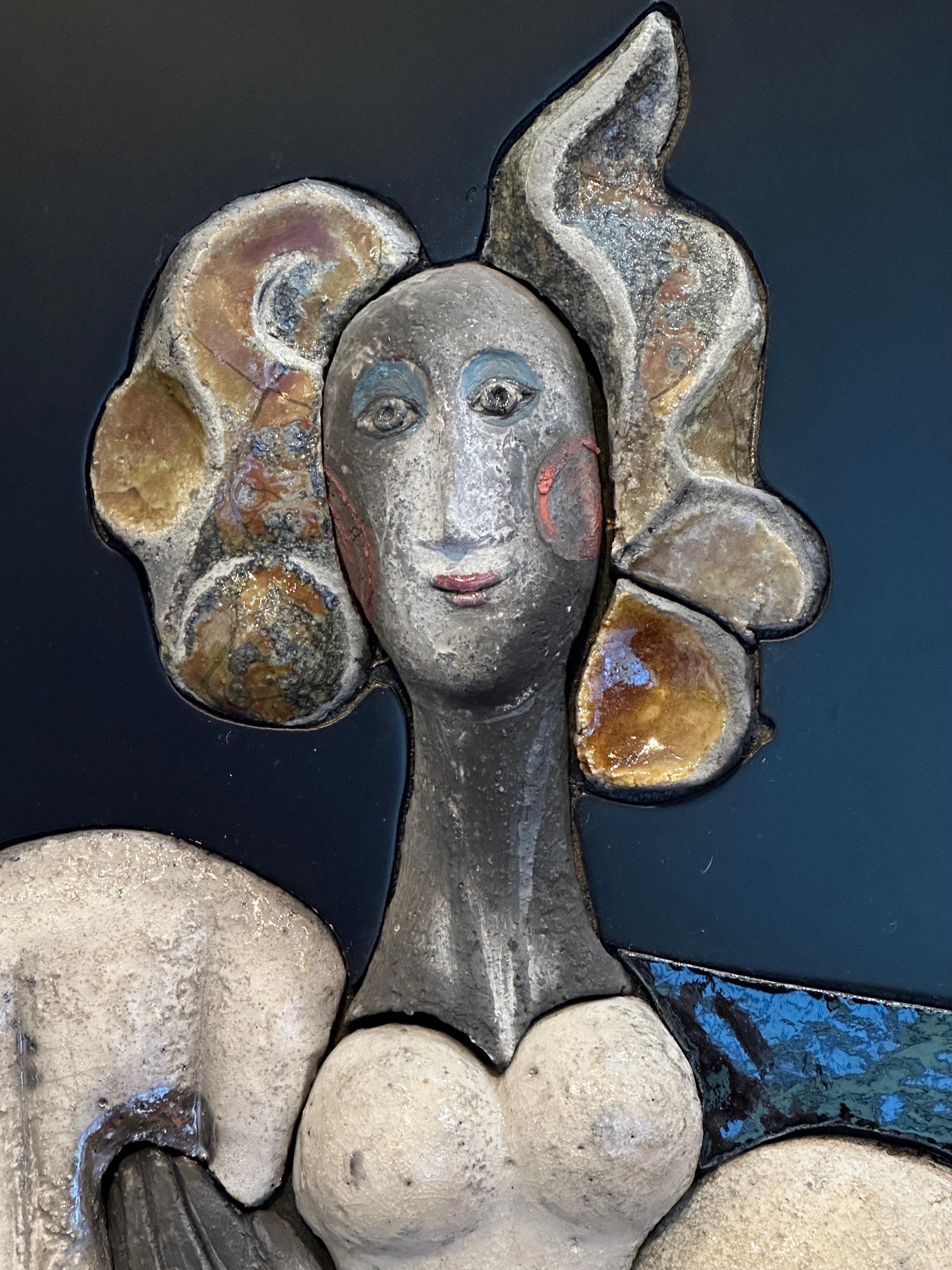 Other Raku Panel, La Dame Blanche, Roger Capron, Vallauris 1994