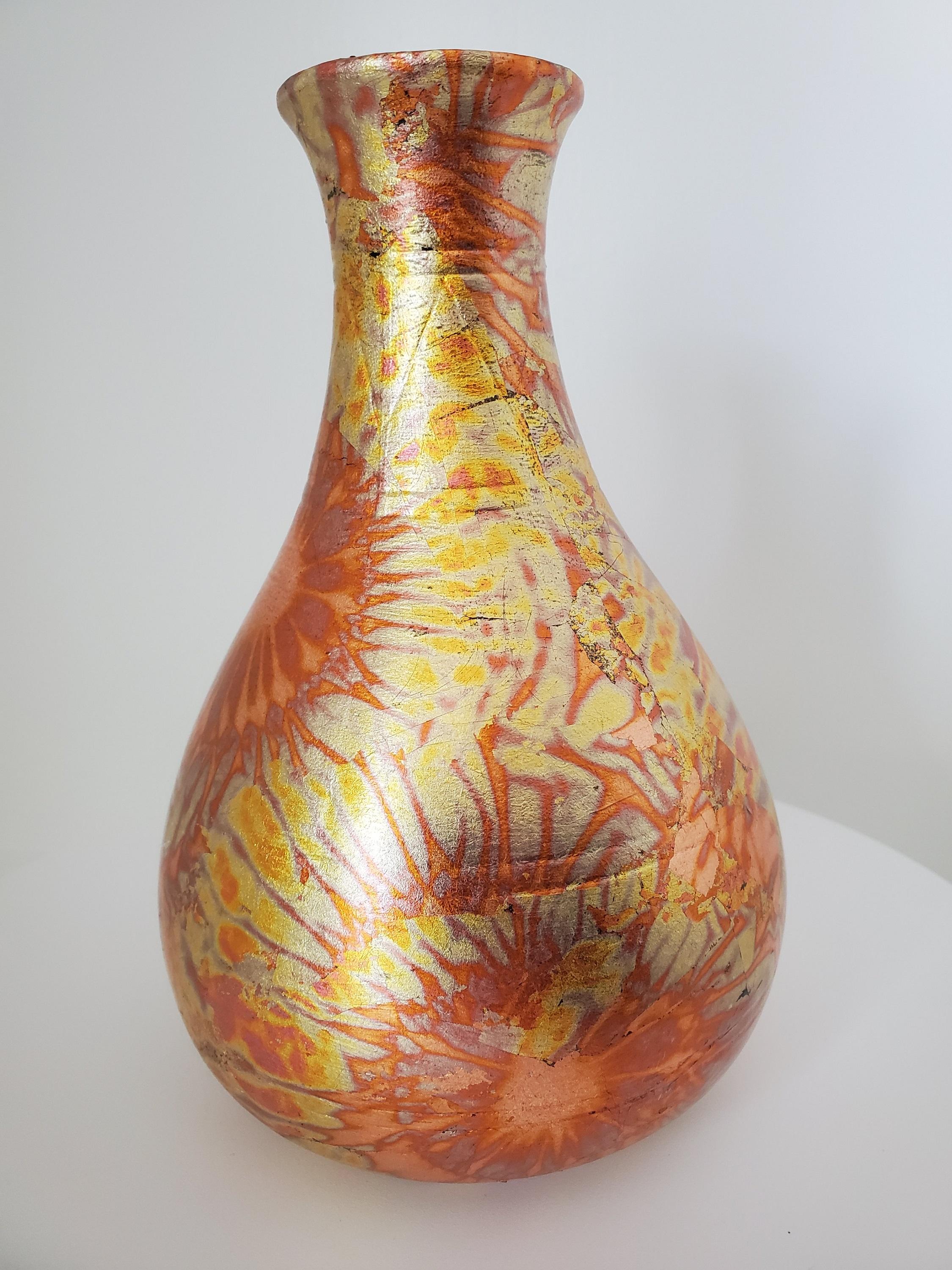 Raku Pottery Vase from NW Raku Gallery For Sale 2