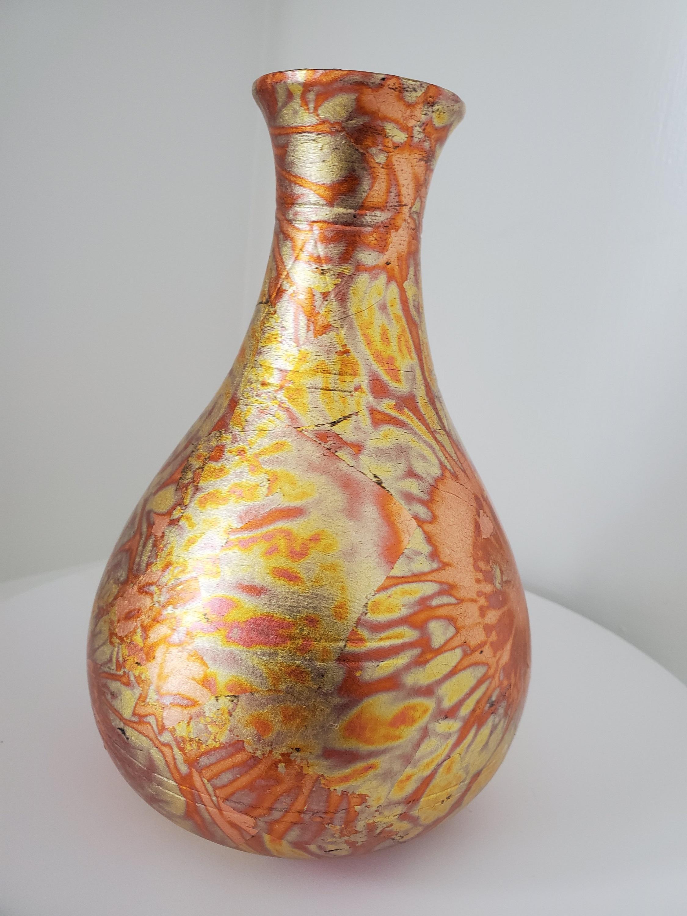Raku Pottery Vase from NW Raku Gallery For Sale 3