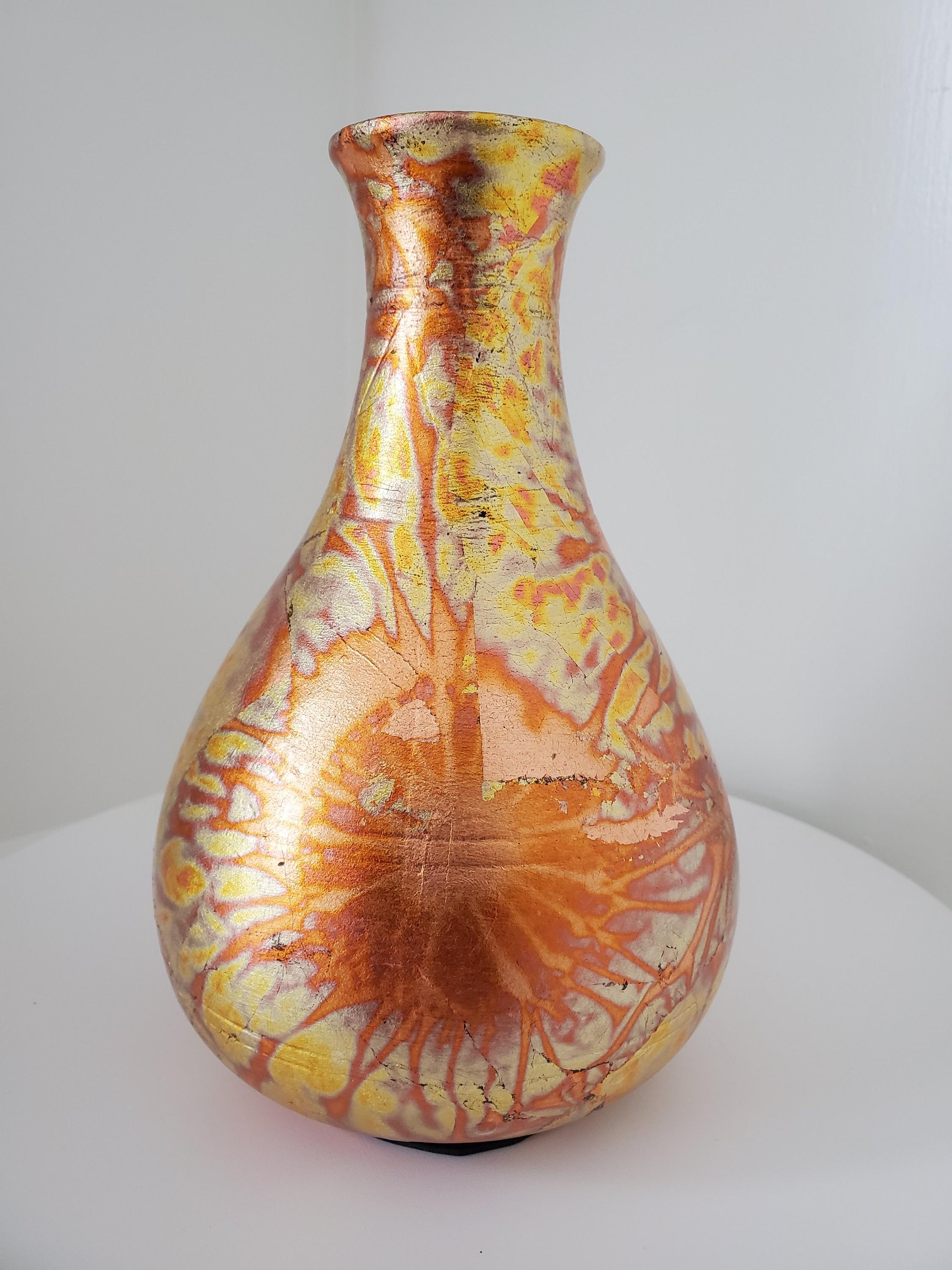 Raku Pottery Vase from NW Raku Gallery For Sale 4