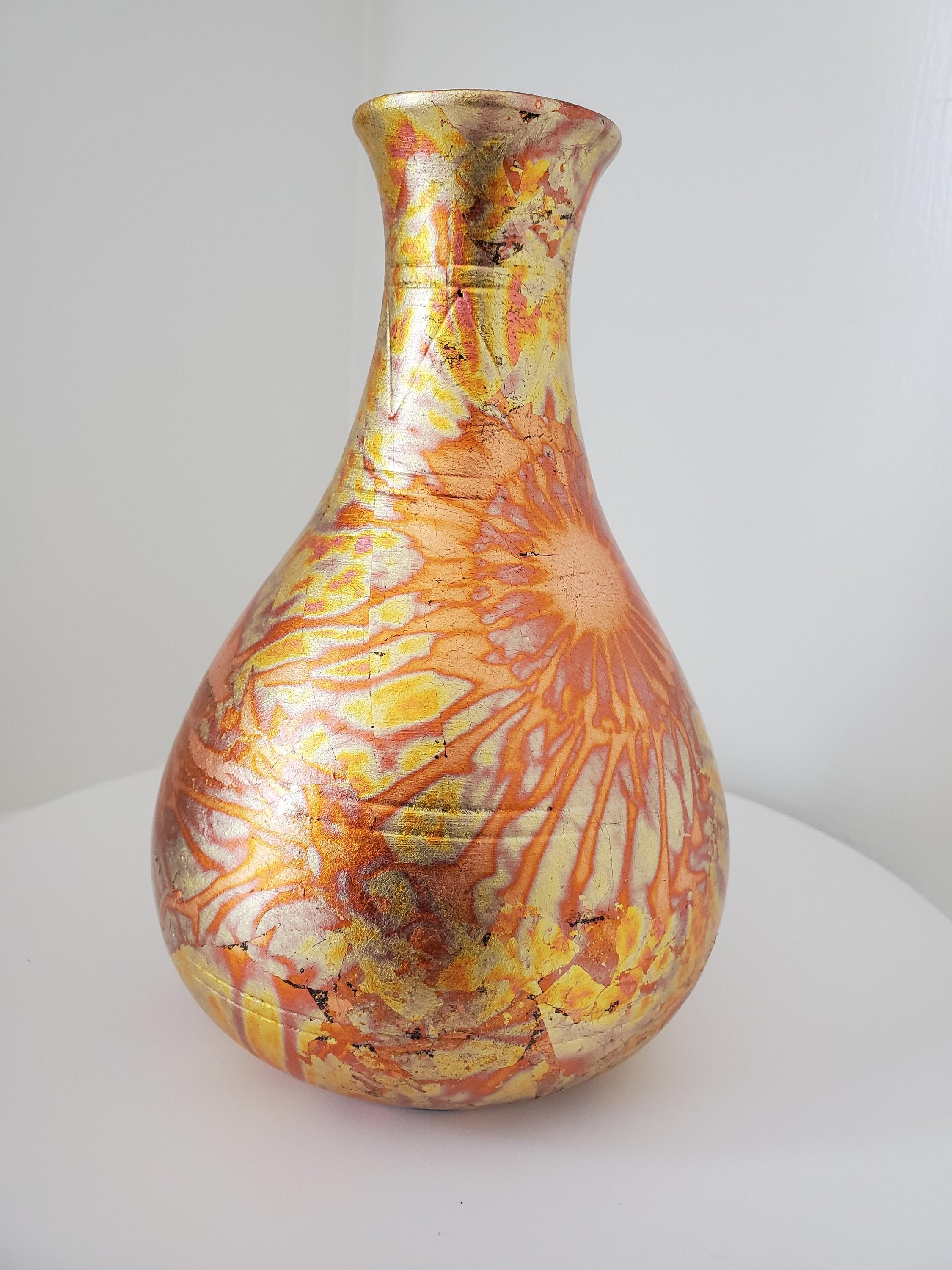 Raku Pottery Vase from NW Raku Gallery For Sale 5