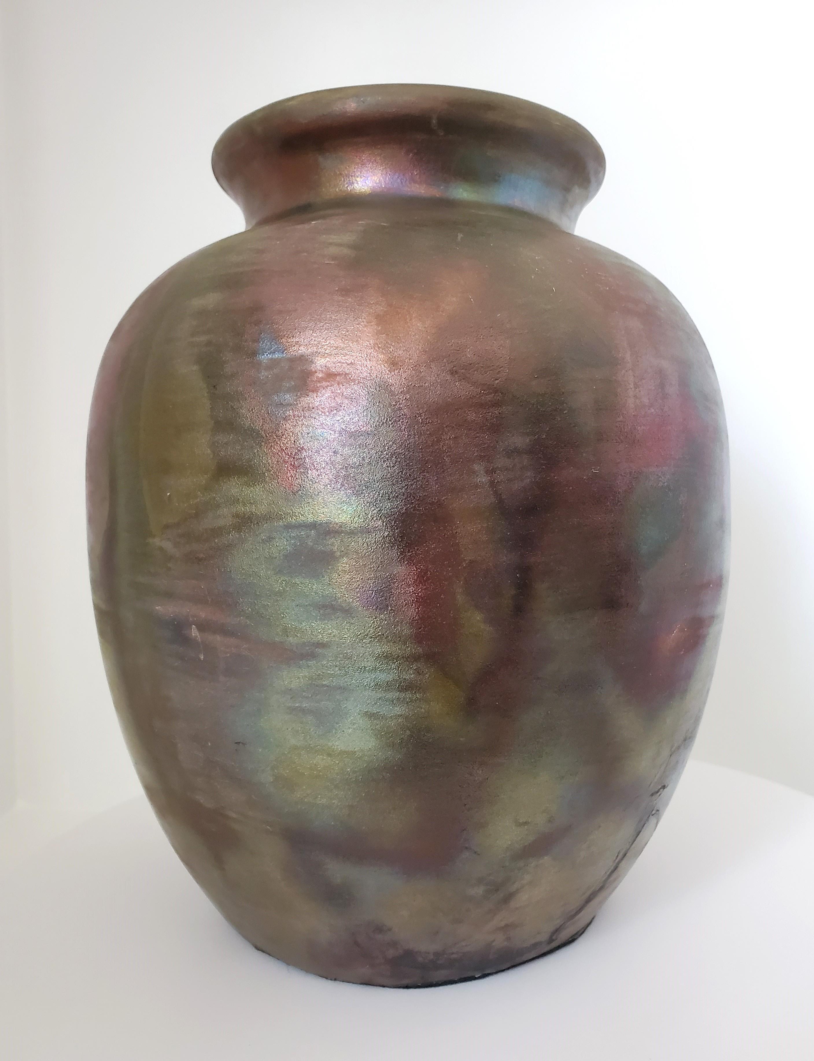 Américain Vase en poterie Raku de la galerie NW Raku en vente