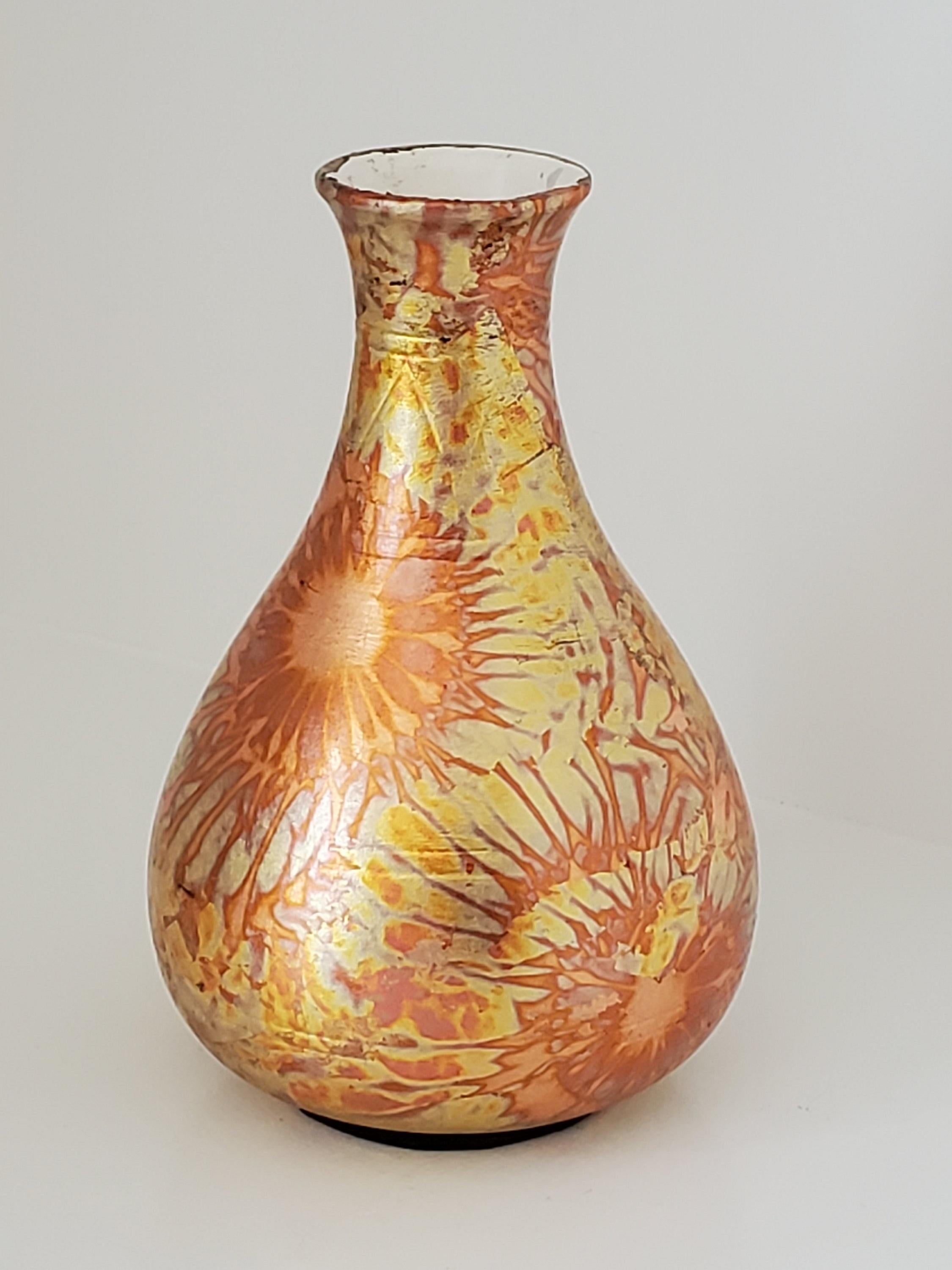 Contemporary Raku Pottery Vase from NW Raku Gallery For Sale