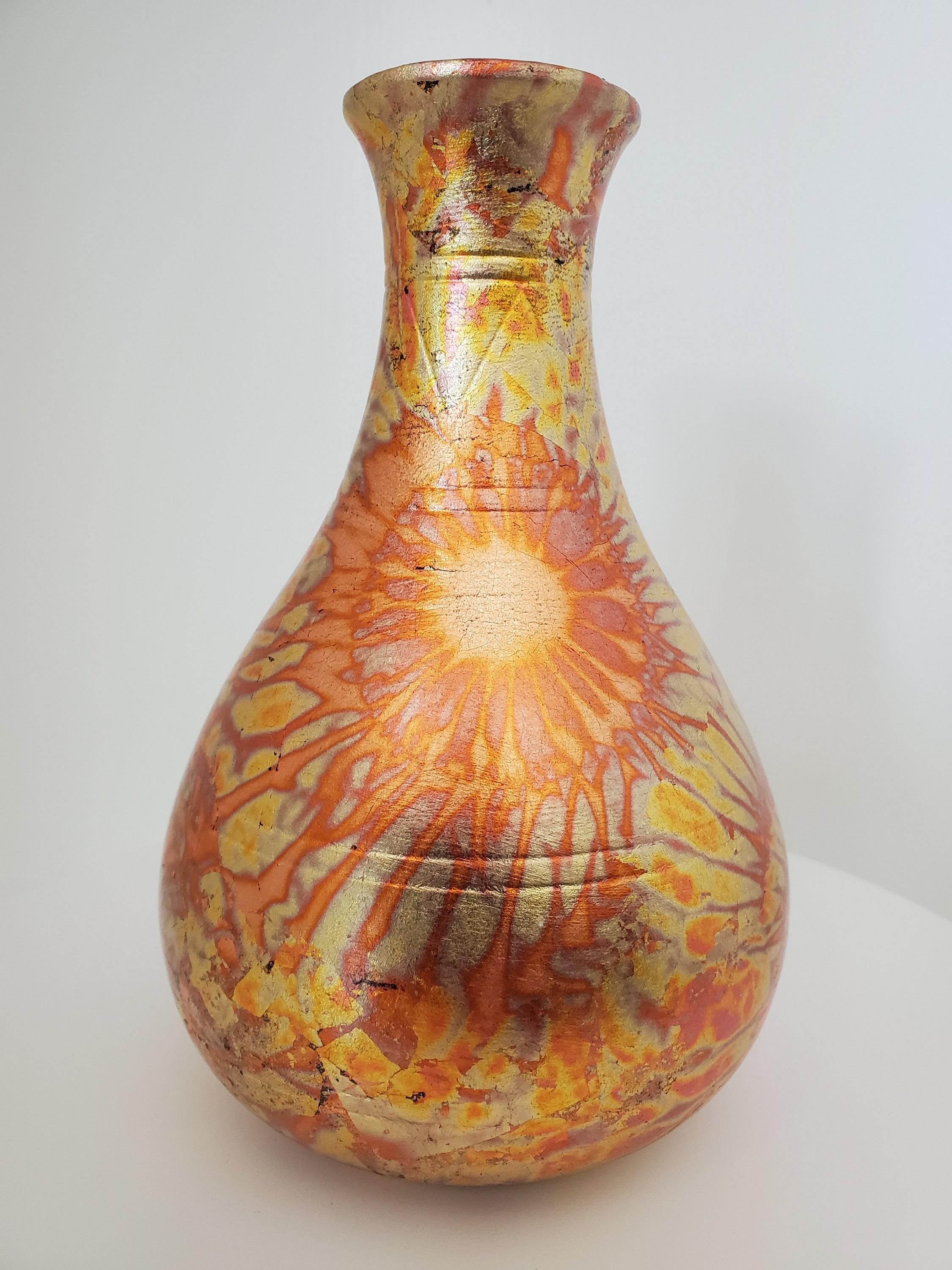 Raku Pottery Vase from NW Raku Gallery For Sale 1