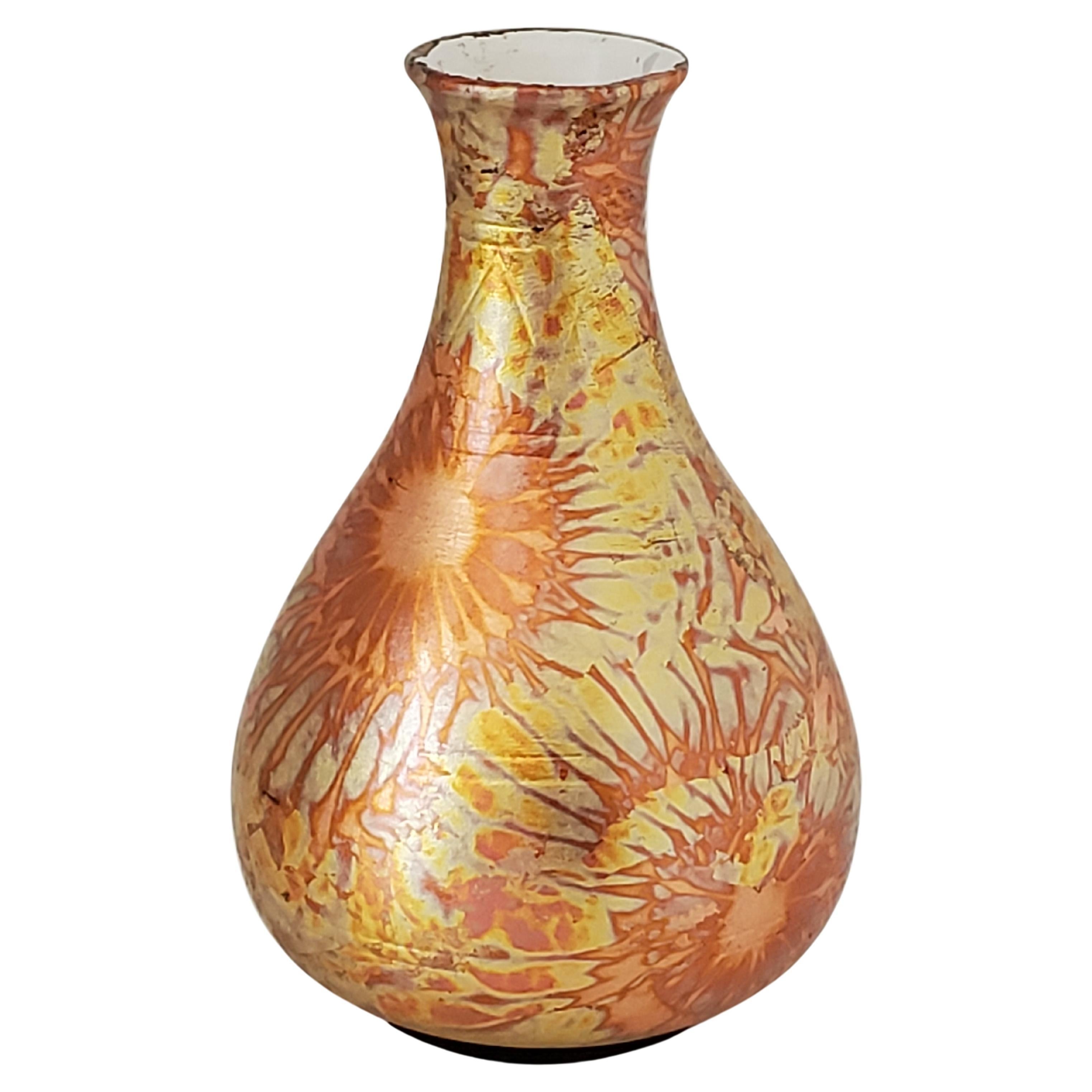 Raku Pottery Vase from NW Raku Gallery For Sale