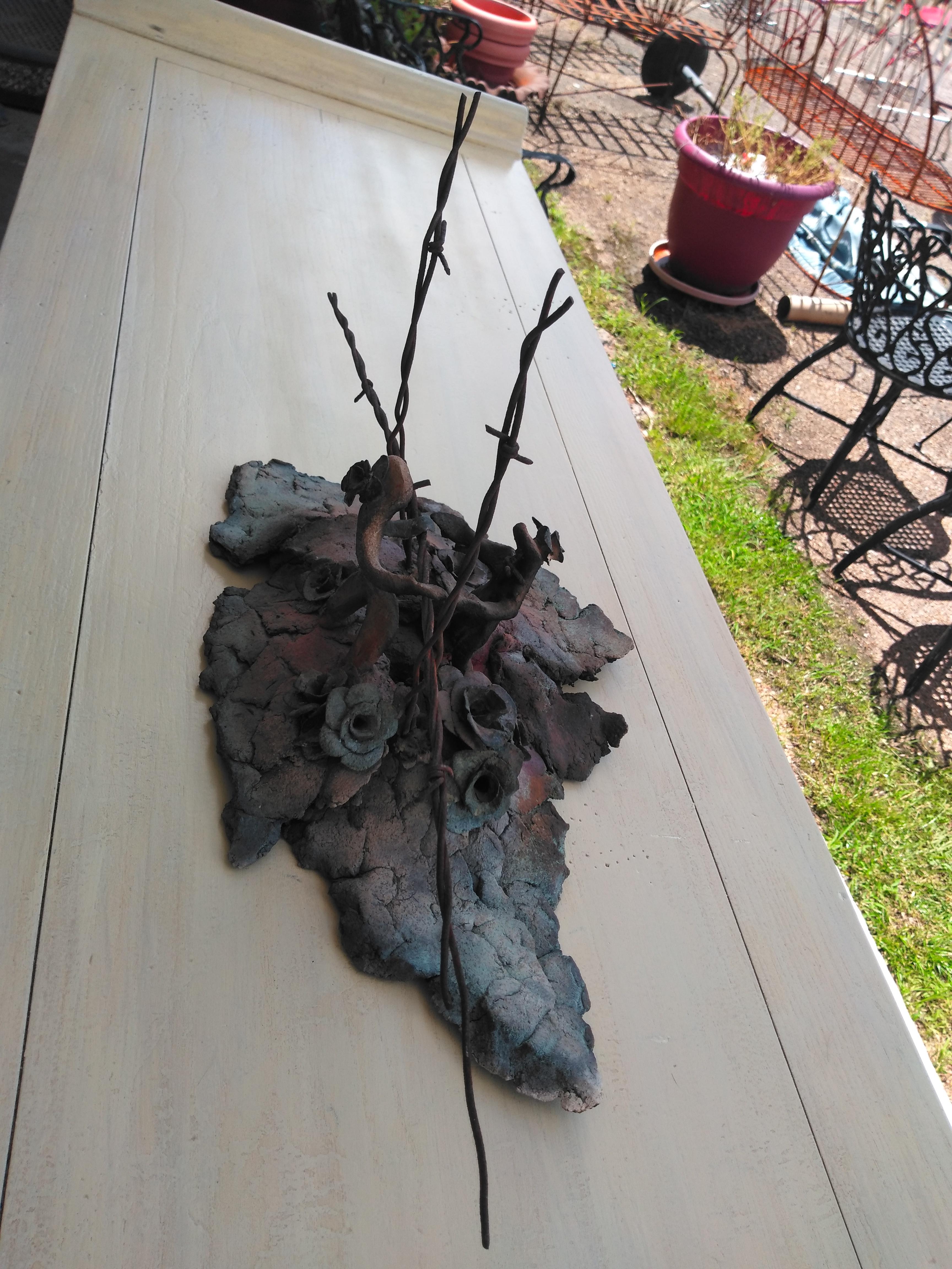 Fatto a mano Scultura Raku 