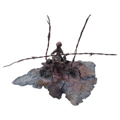 Raku-Skulptur „Separation Anxiety“ von Bruny Graves