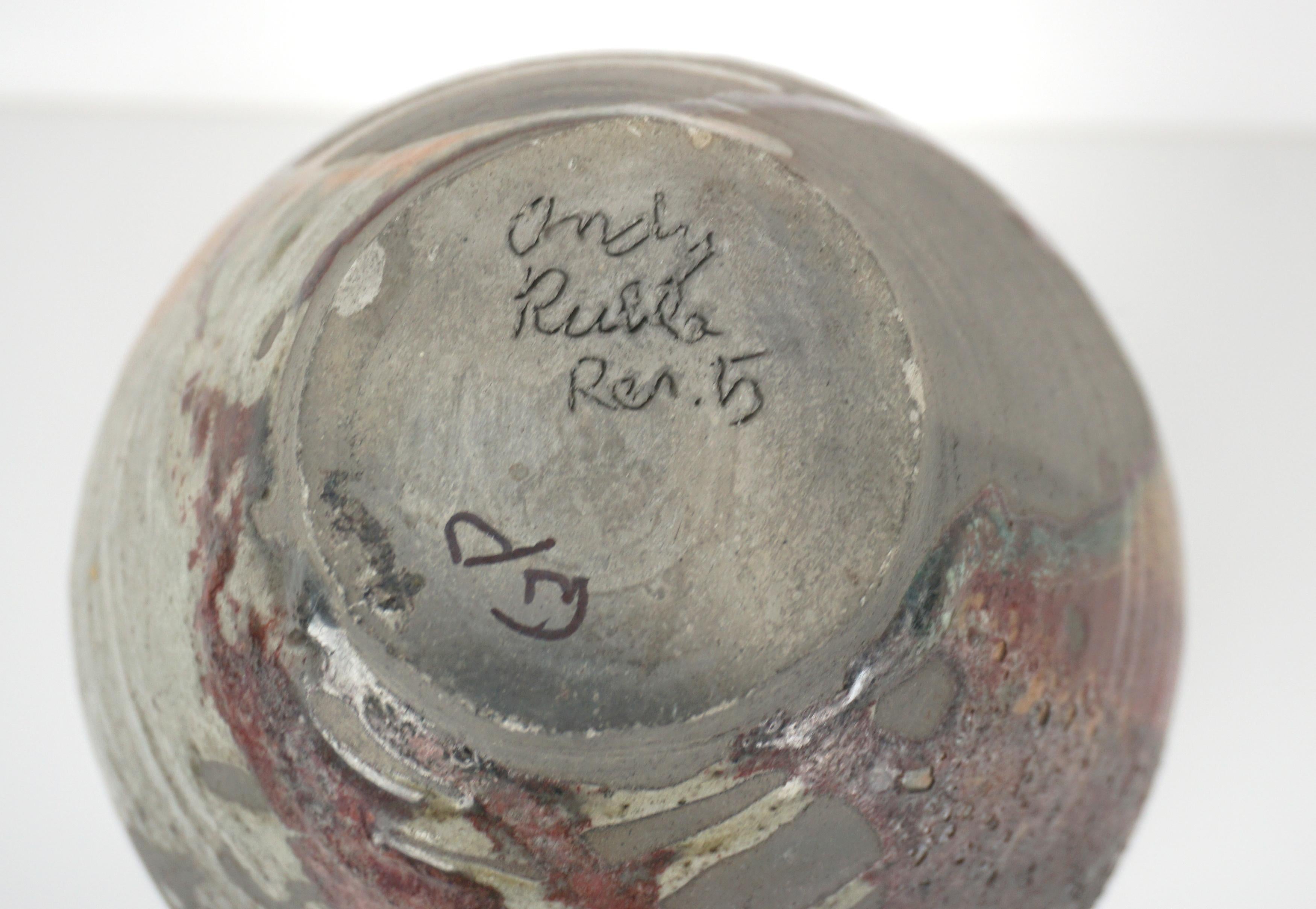 Fait main Vase en céramique Raku d'Andy Ruble en vente