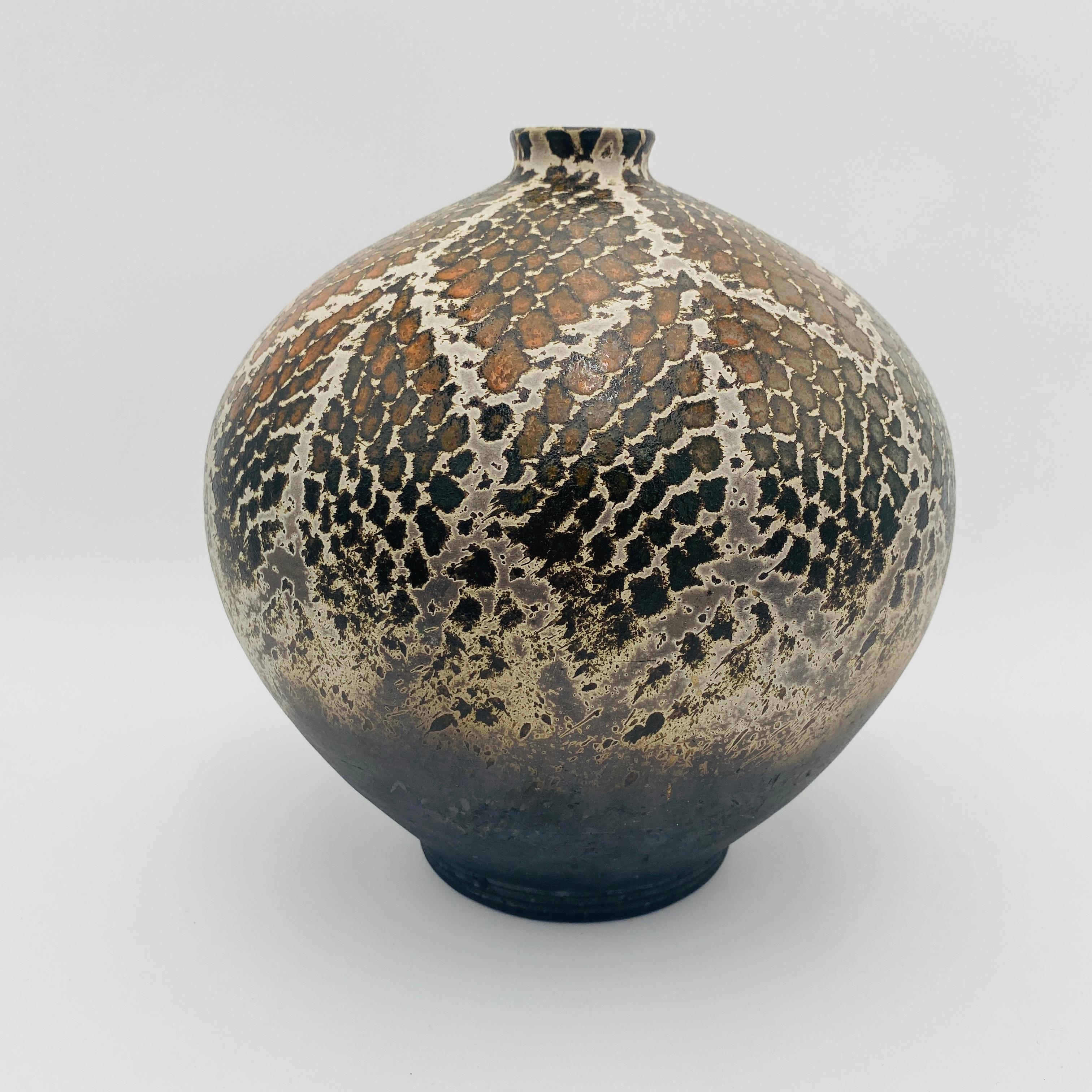 Raku Vase, Signed James Franklin, Santa Fe, New Mexico For Sale 2