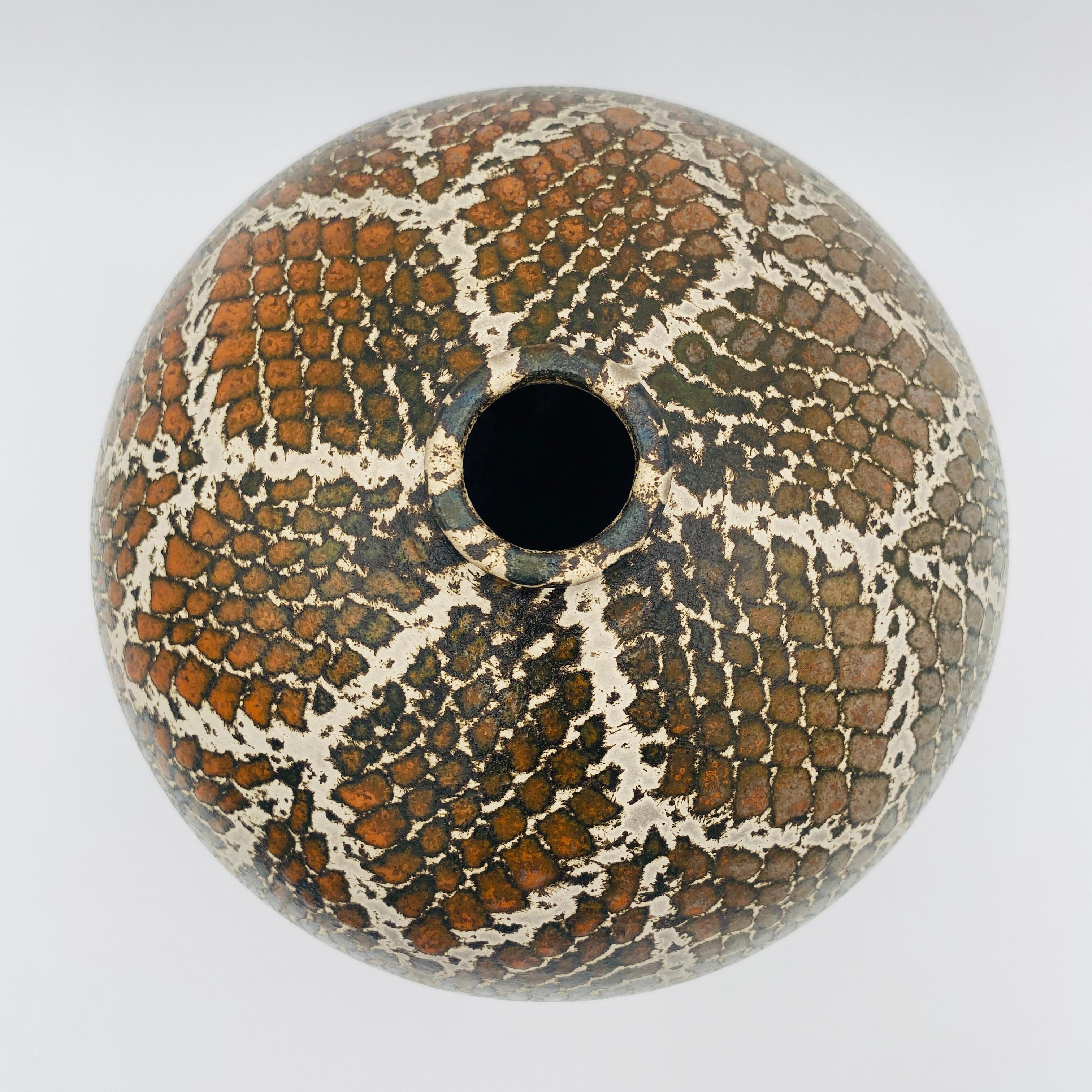American Raku Vase, Signed James Franklin, Santa Fe, New Mexico For Sale