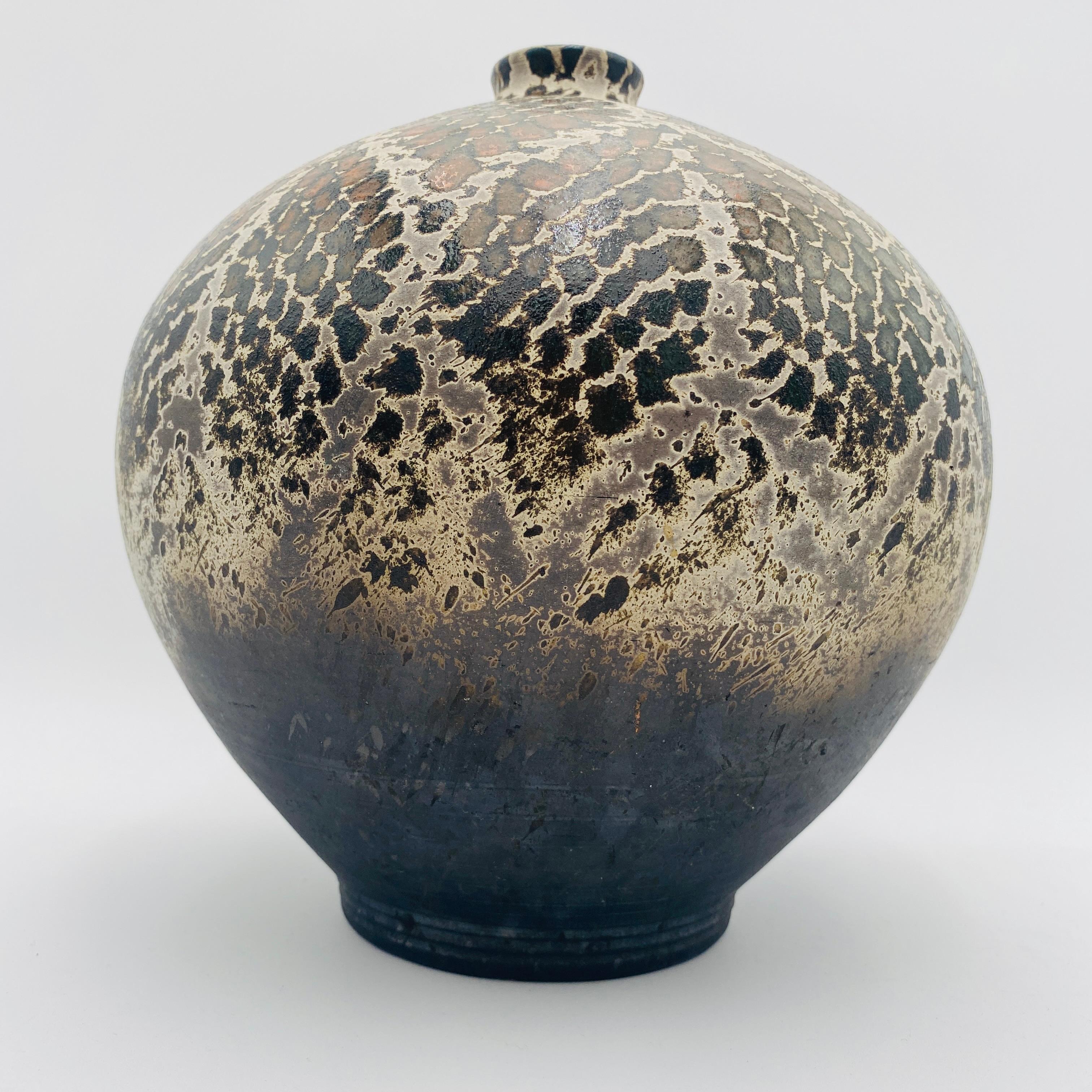 20th Century Raku Vase, Signed James Franklin, Santa Fe, New Mexico For Sale