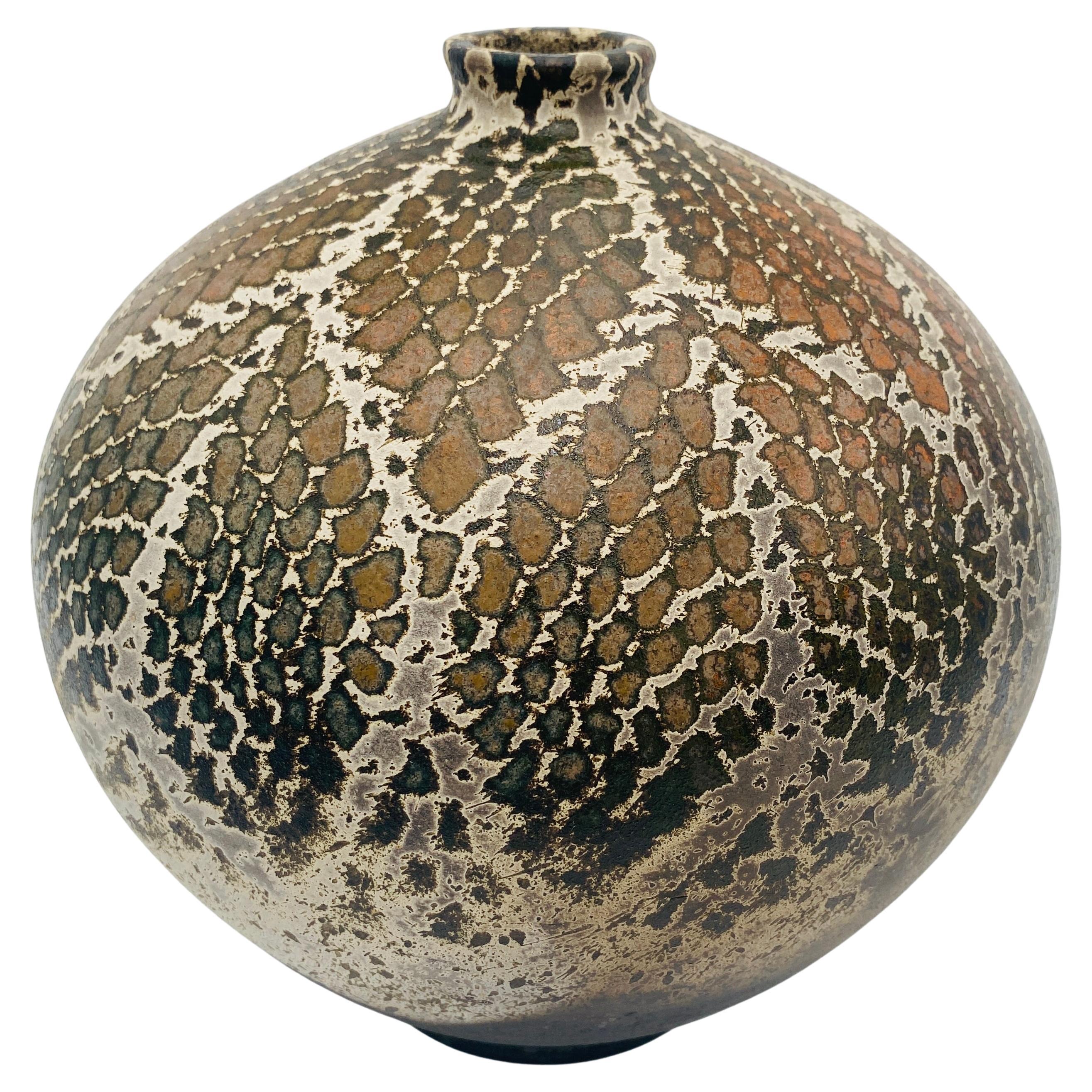 Raku Vase, Signed James Franklin, Santa Fe, New Mexico For Sale