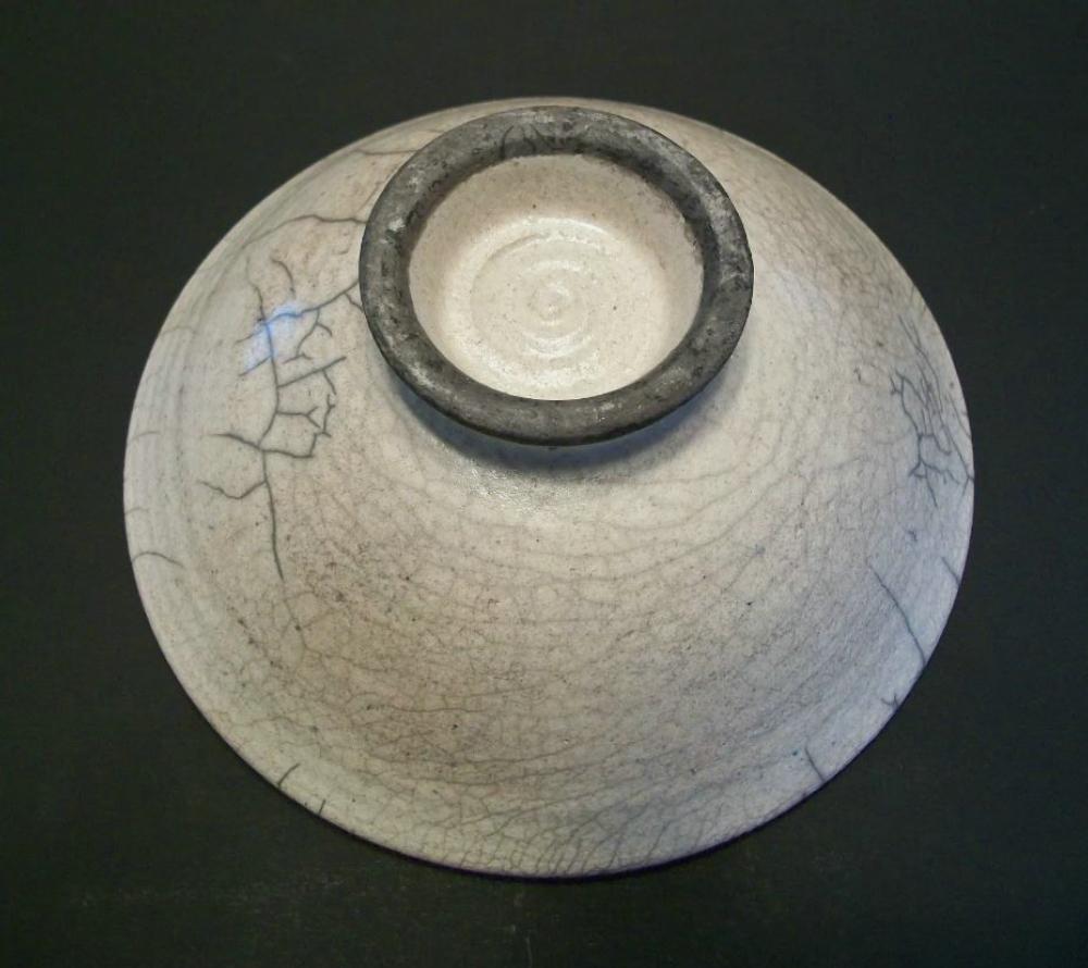 RAKU WARE - Small Glazed & Decorated Ceramic Bowl - Unsigned - Late 20th Century For Sale 5