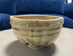 Rakusai Takahashi III Signed Japanese Shigaraki Pottery Chawan Tea Bowl with Box