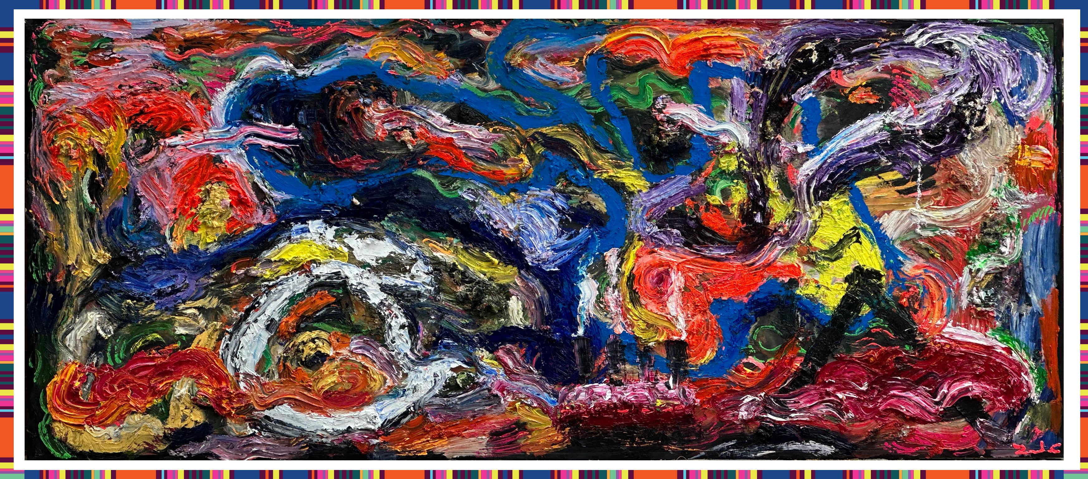 Raúl Cerrillo Abstract Painting - Lenguaje del agua (Paint Canva Abstract Oil Contemporary)
