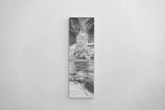 Una nuvola temporalesca che incombe sul mare, disegno monocromatico a grafite di un paesaggio marino