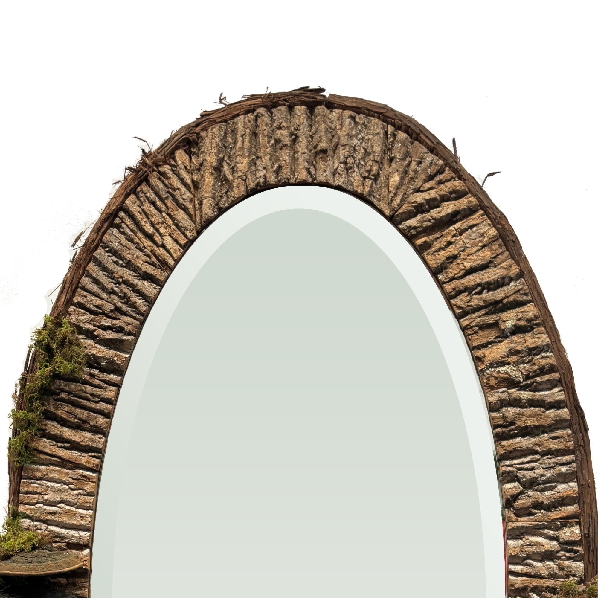 Raleigh Adams Oval Woodland Spiegel im Zustand „Gut“ im Angebot in Houston, TX