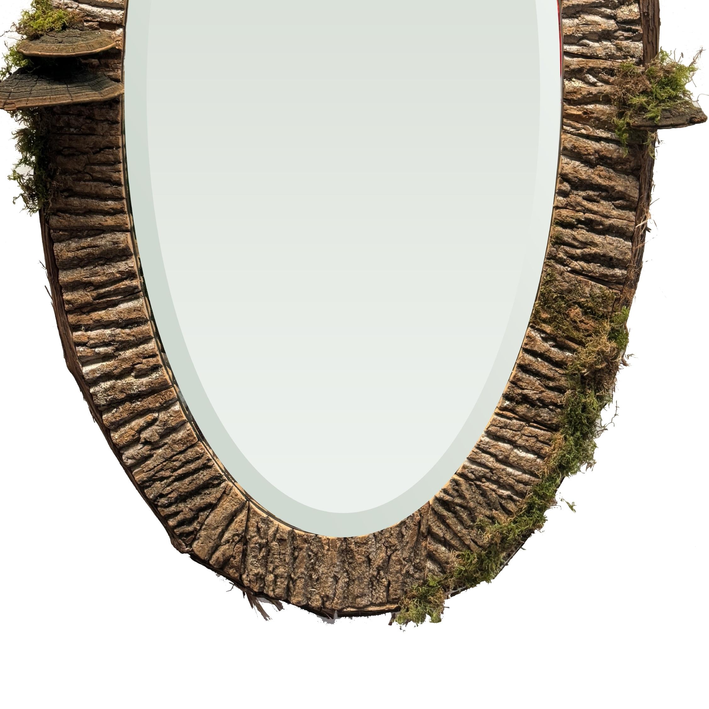 Raleigh Adams Oval Woodland Spiegel im Angebot 2