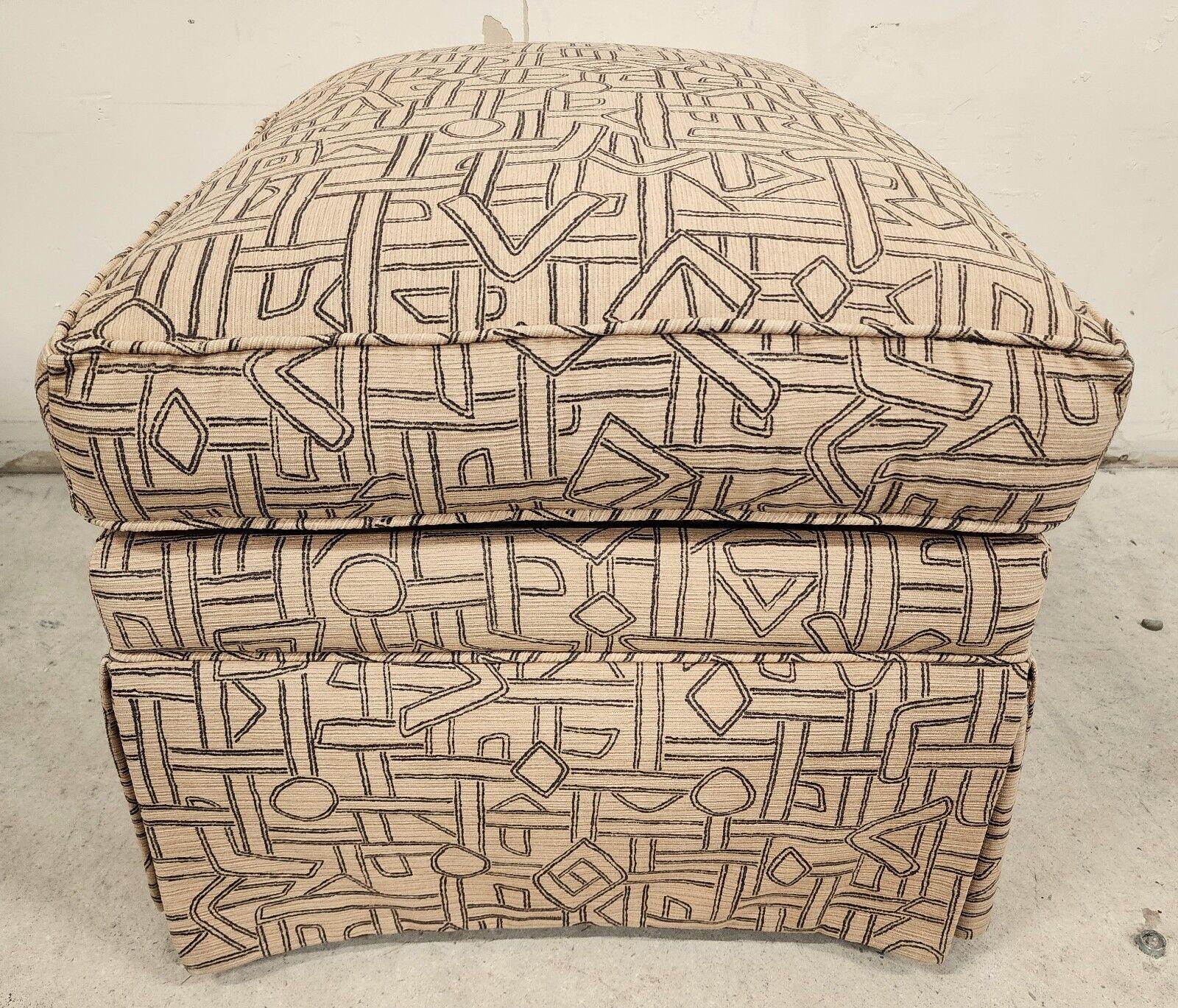 Cotton Raleigh Ottoman Geometric by CHARLES STEWART For Sale