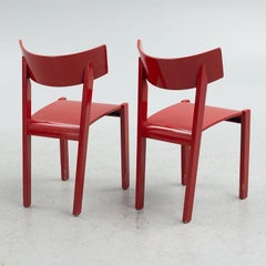 Ralf Lindberg „Tati“-Stühle für Gärsnäs, rot lackiertes Holz, 6er-Set, 1991