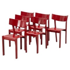 Ralf Lindberg „Tati“-Stühle für Gärsnäs, rot lackiertes Holz, 6er-Set, 1991