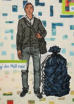 Bring’ den Müll raus – Original Pop Art Painting by Ralf Schmidt