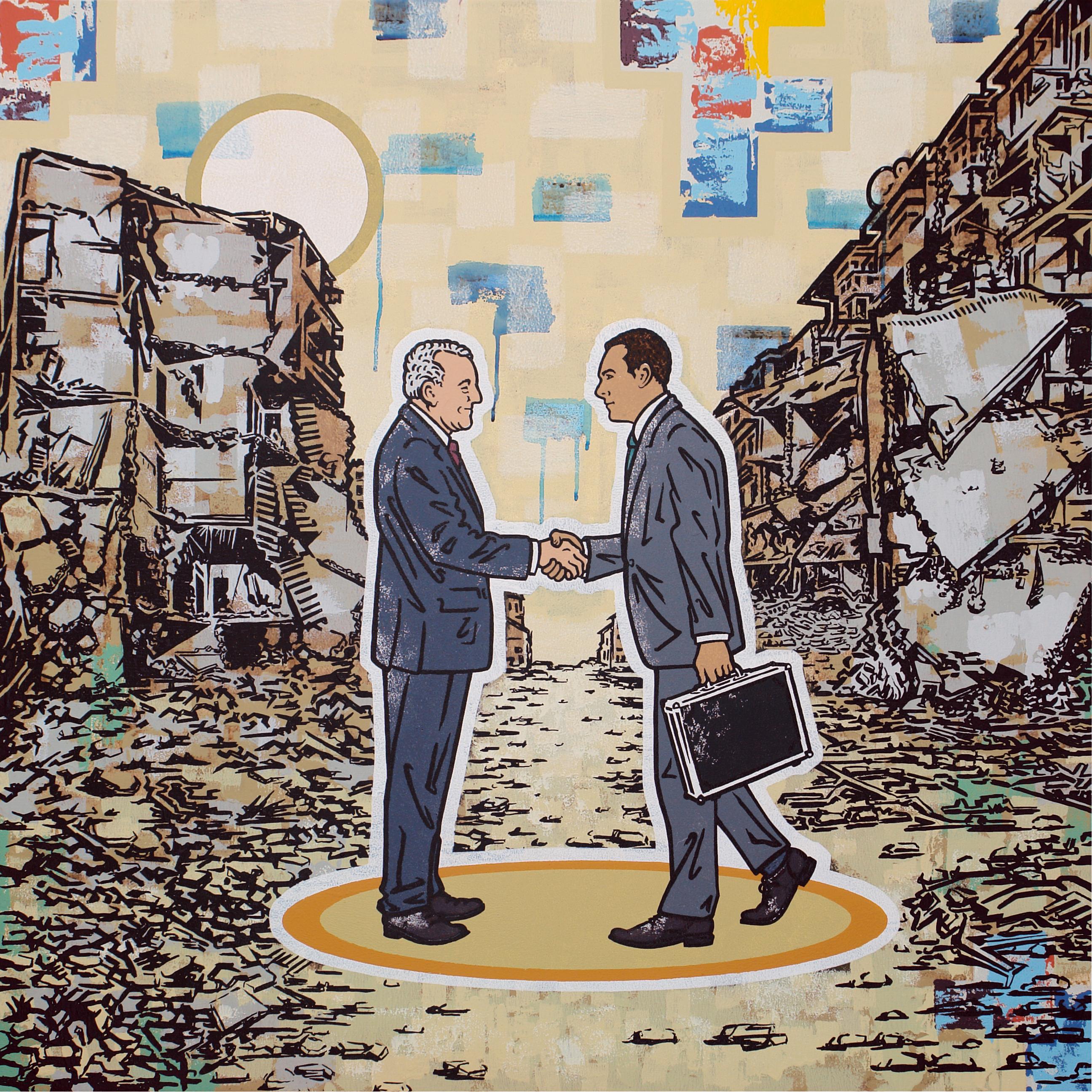 Gentlemen Agreement - Peinture contemporaine Pop Art