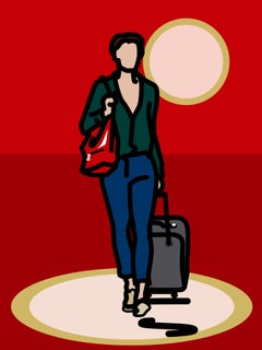 Time to go (rouge) - Peinture numérique - Impression Pop Art