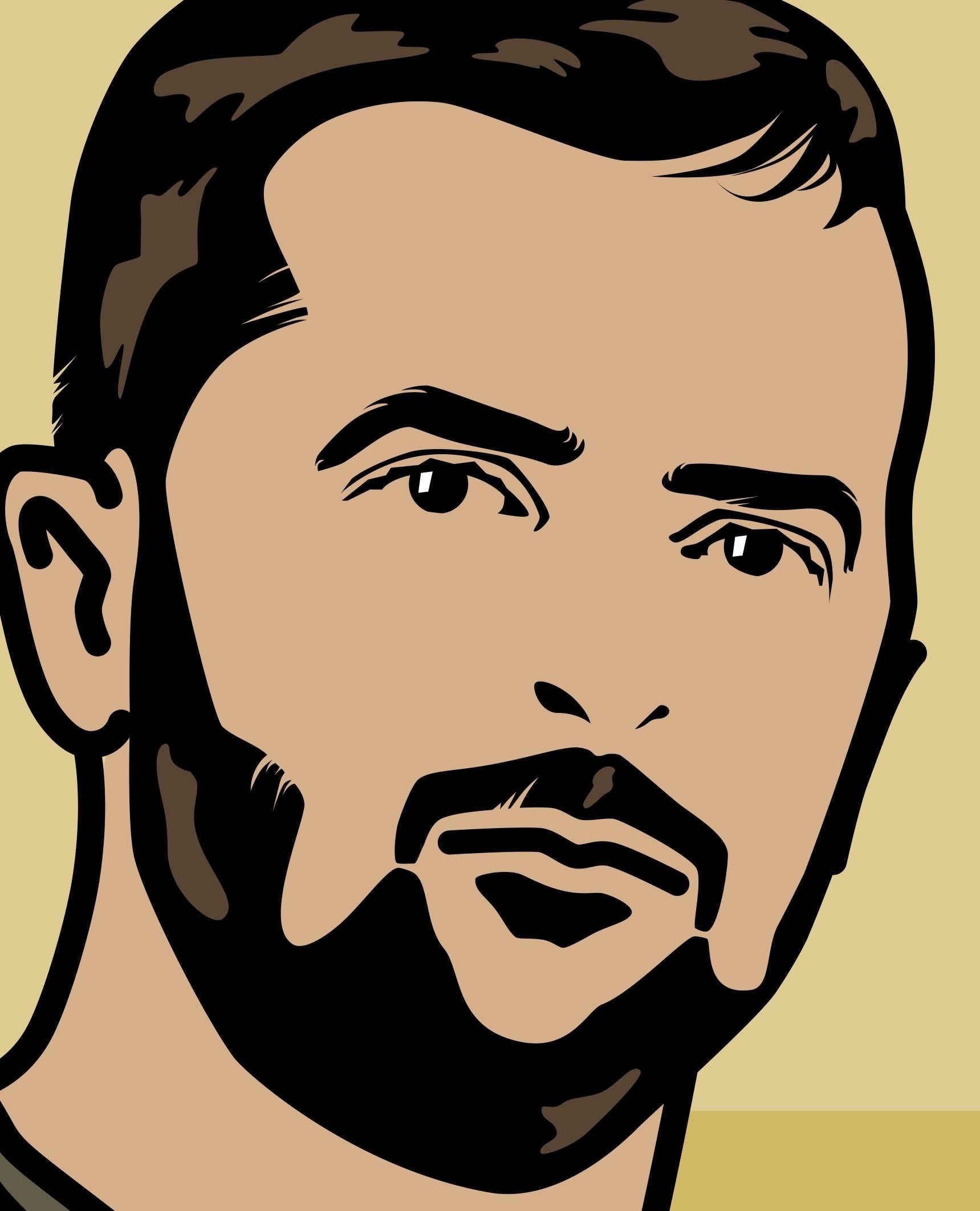 Wolodymyr, President Painting Pop Art Print - Beige Portrait Painting by Ralf Schmidt