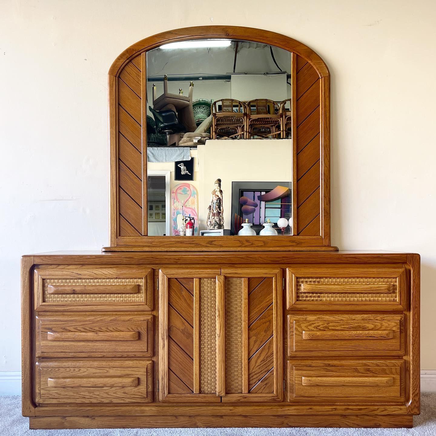 wicker dresser with mirror