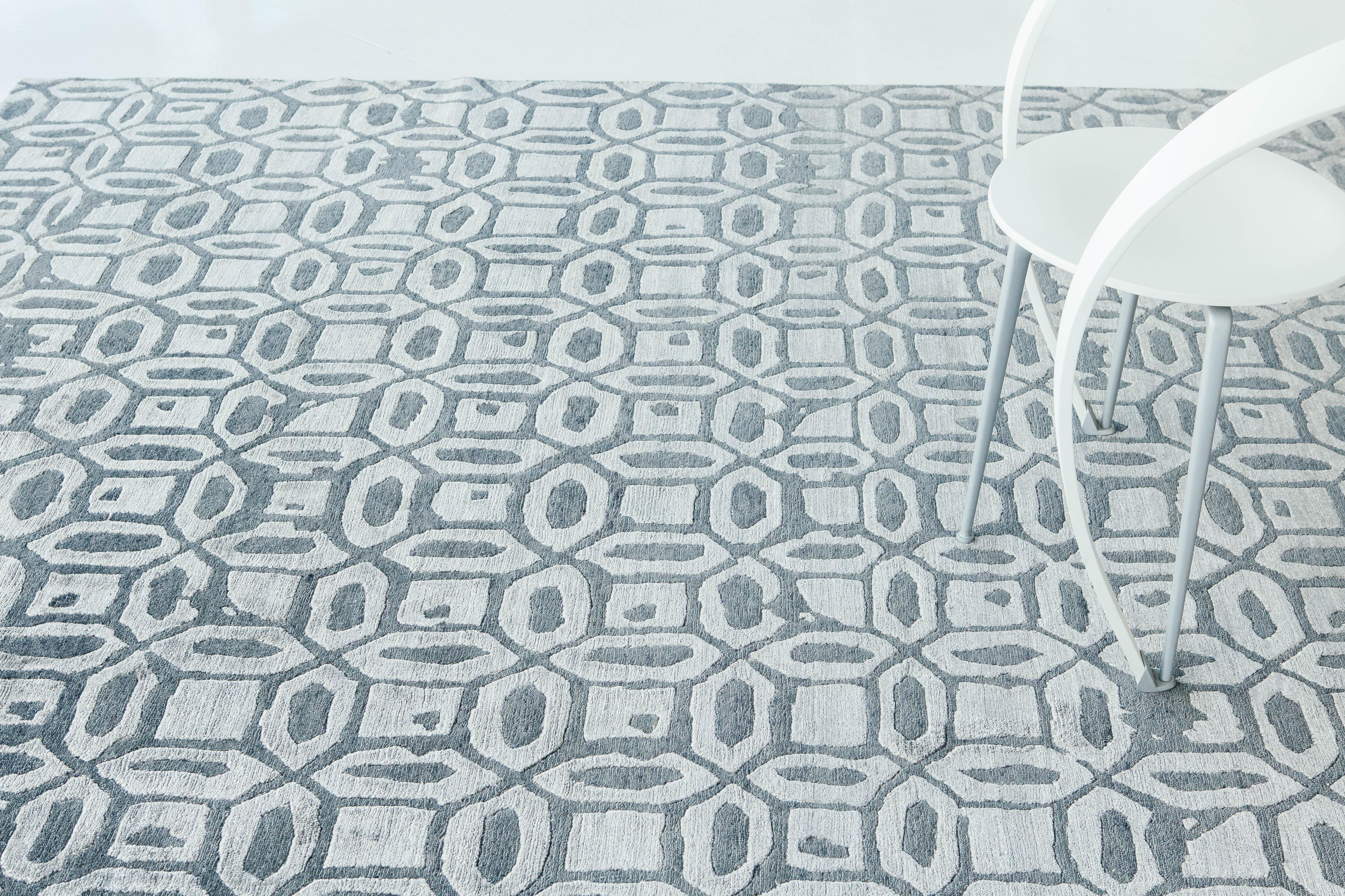 Rallegra-Teppich aus Bambusseide mit modernem Design im Angebot 5