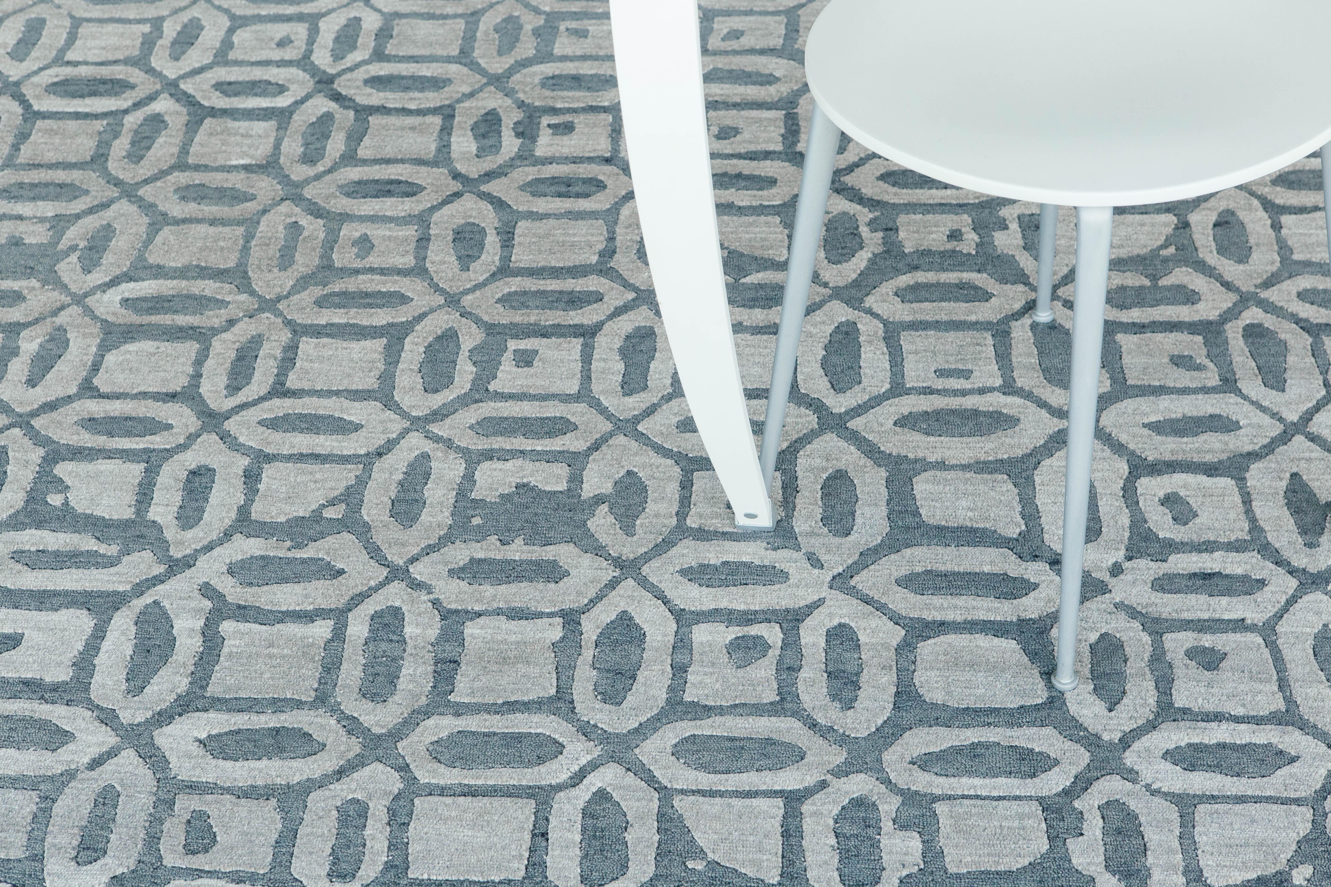 Rallegra-Teppich aus Bambusseide mit modernem Design (Moderne) im Angebot