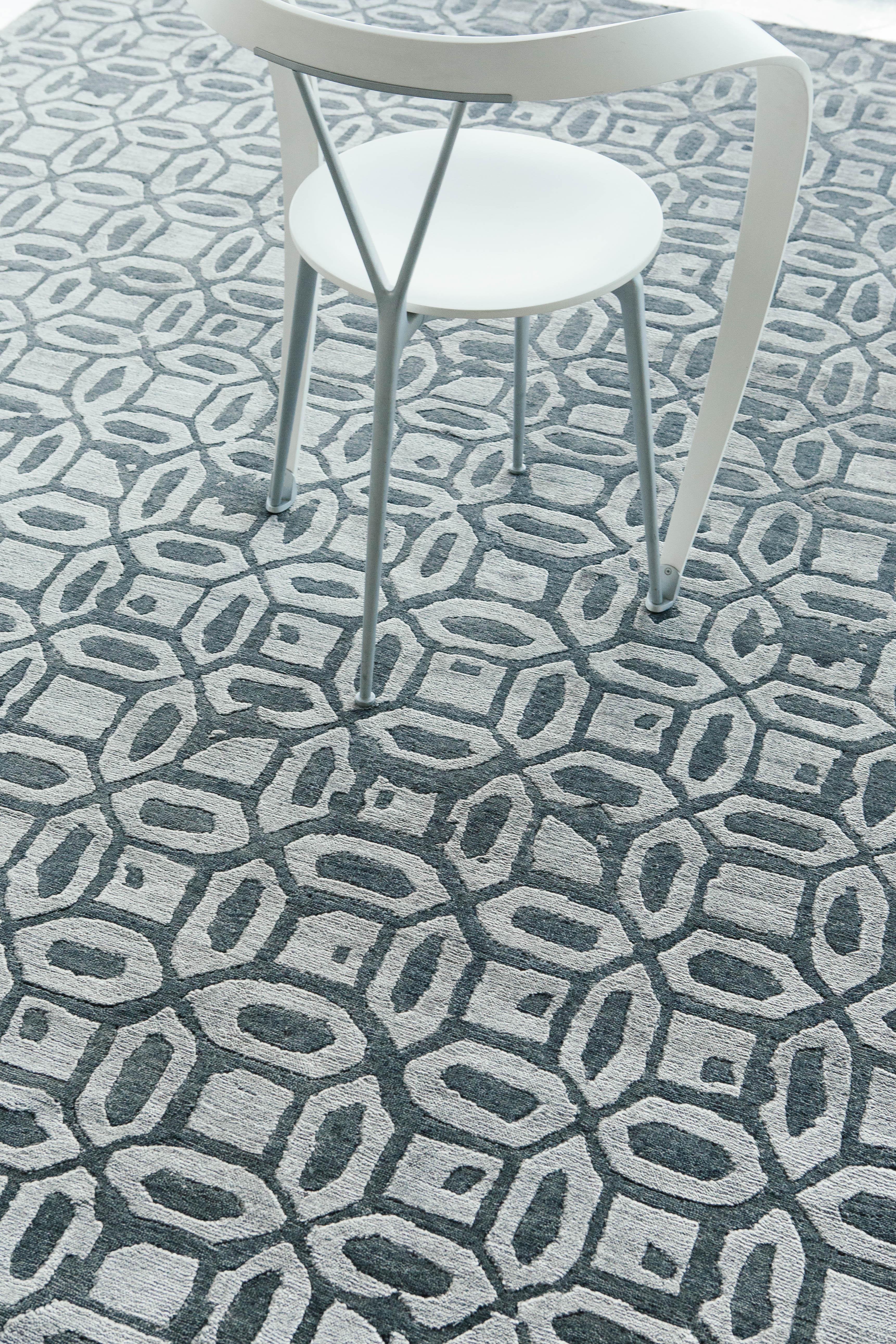 Rallegra-Teppich aus Bambusseide mit modernem Design (21. Jahrhundert und zeitgenössisch) im Angebot