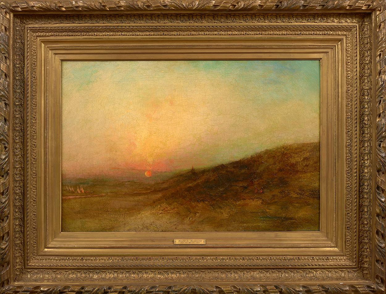 Campement indien au coucher du soleil - Painting de Ralph Albert Blakelock