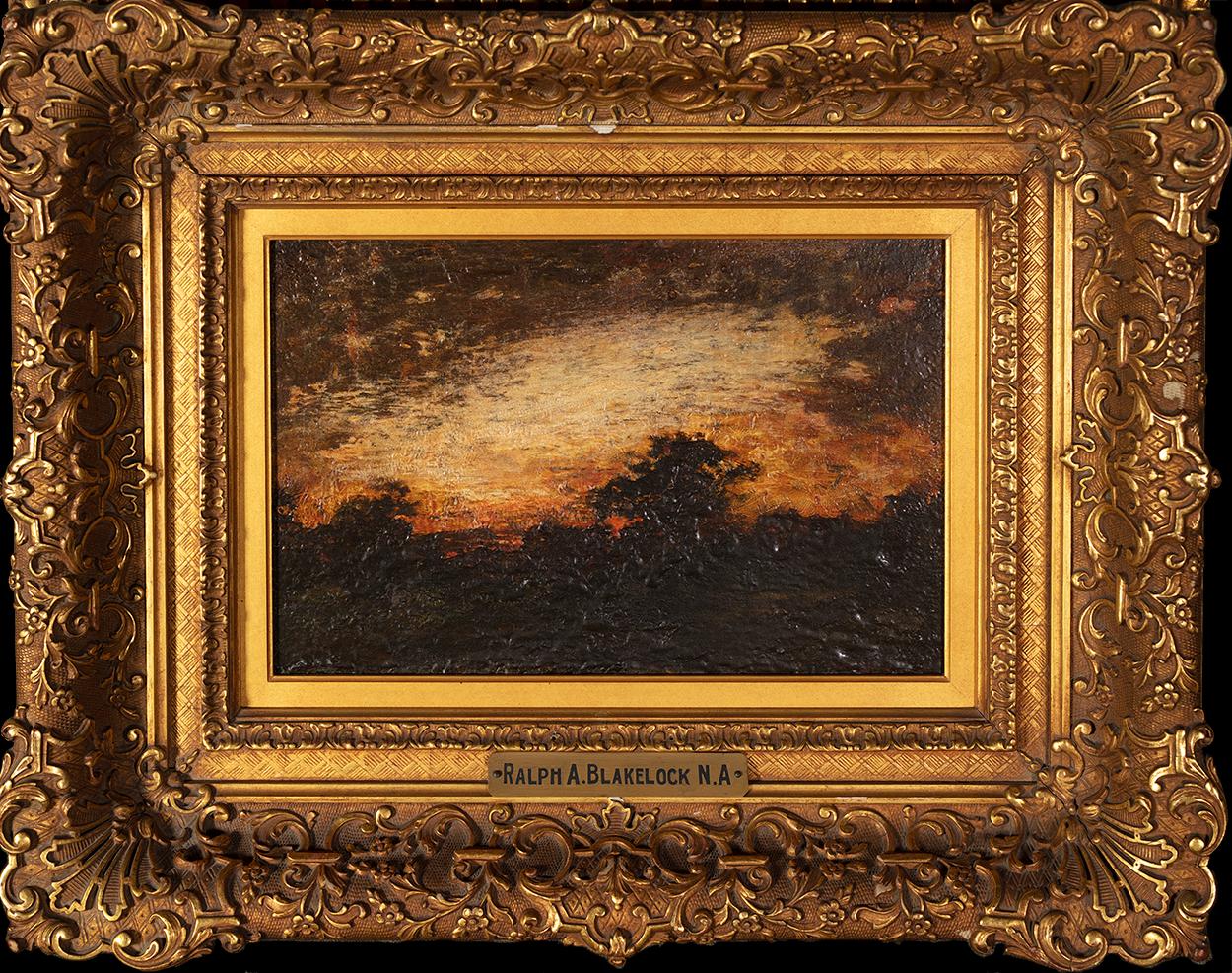 Landscape Silhouette at Twilight - Painting by Ralph Albert Blakelock